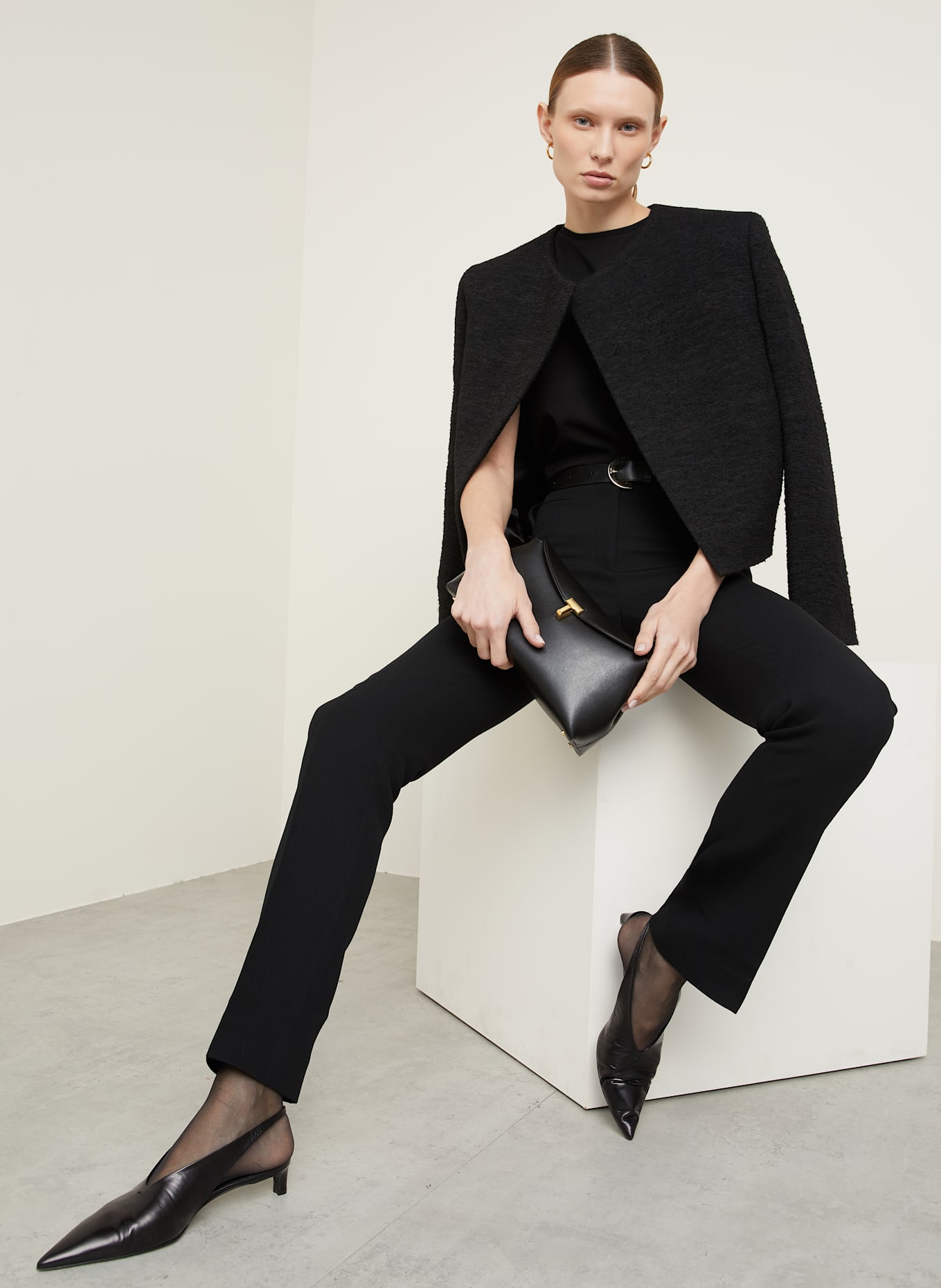 TOTEME Bouclé-Jacke: SCHWARZ