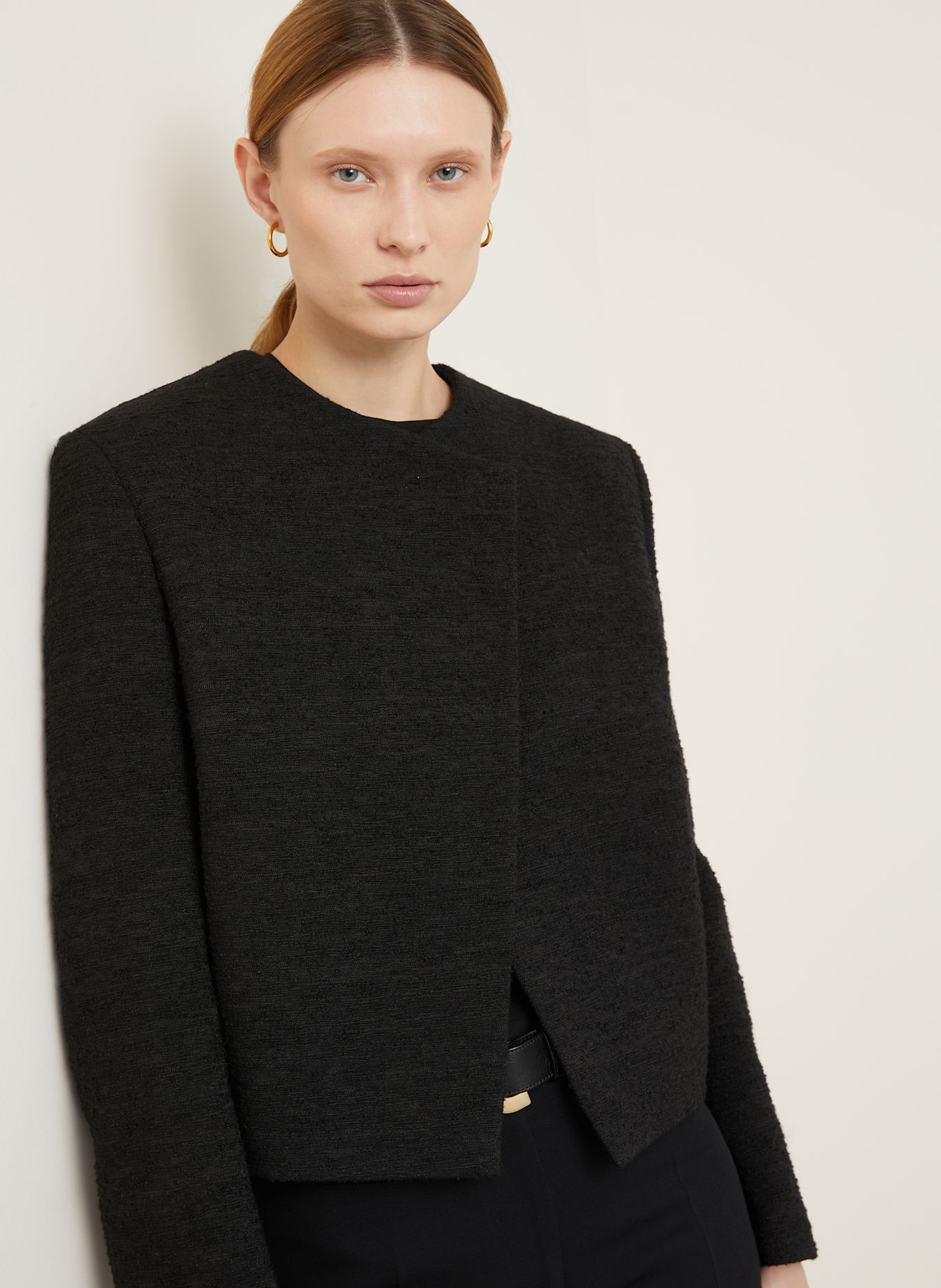 TOTEME Bouclé-Jacke: SCHWARZ