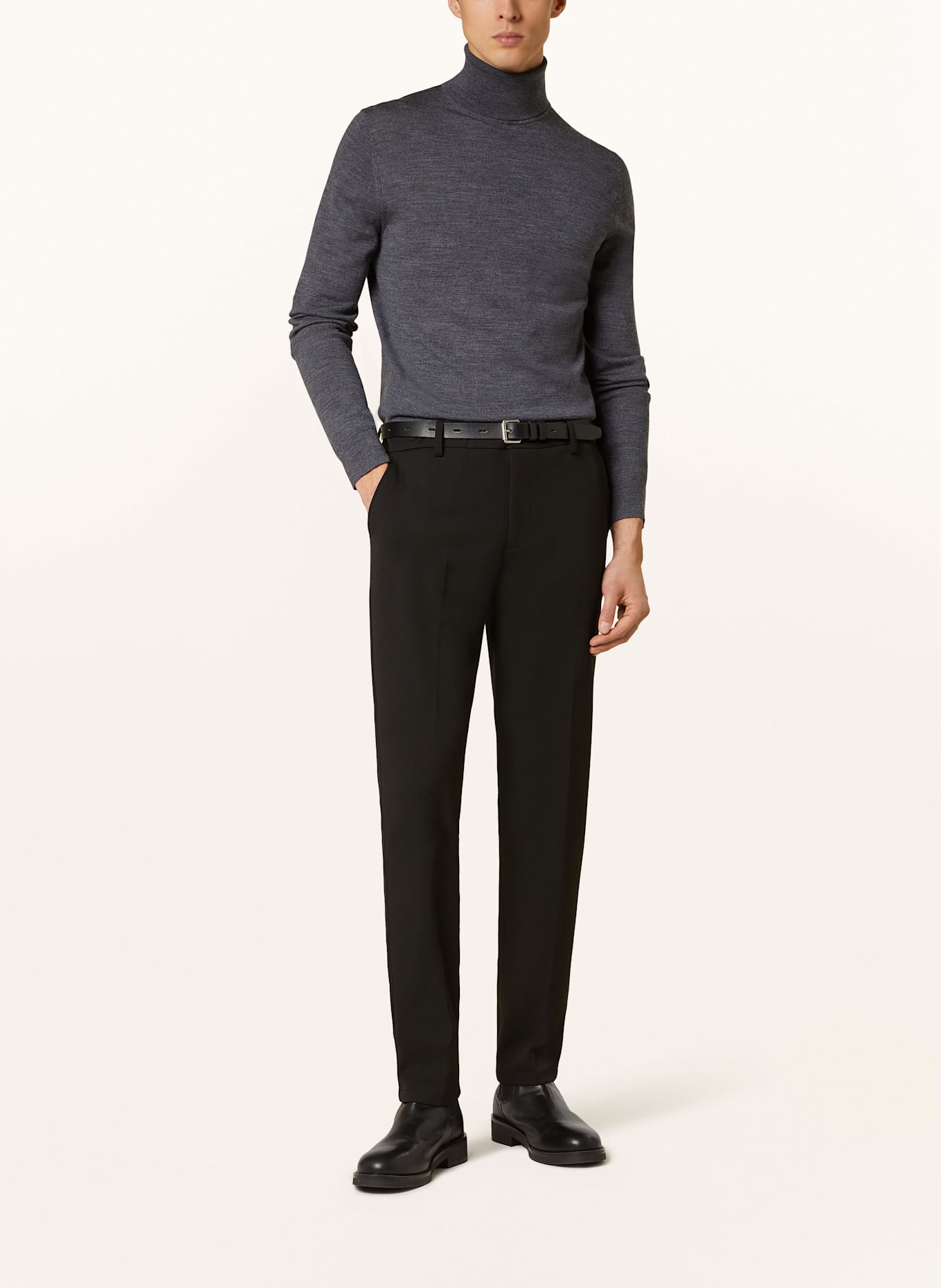 REISS Rollkragenpullover CAINE aus Merinowolle: GRAU