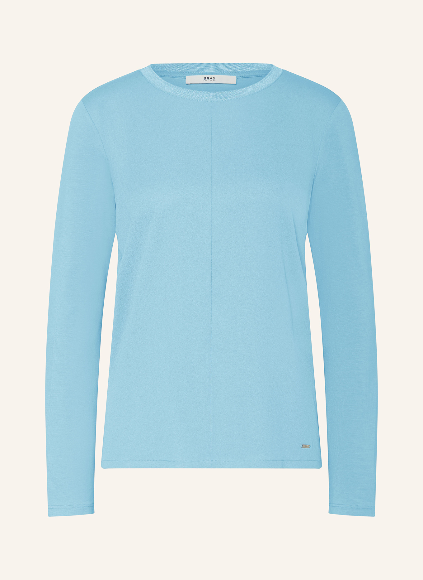 BRAX Longsleeve CLARA im Materialmix: HELLBLAU
