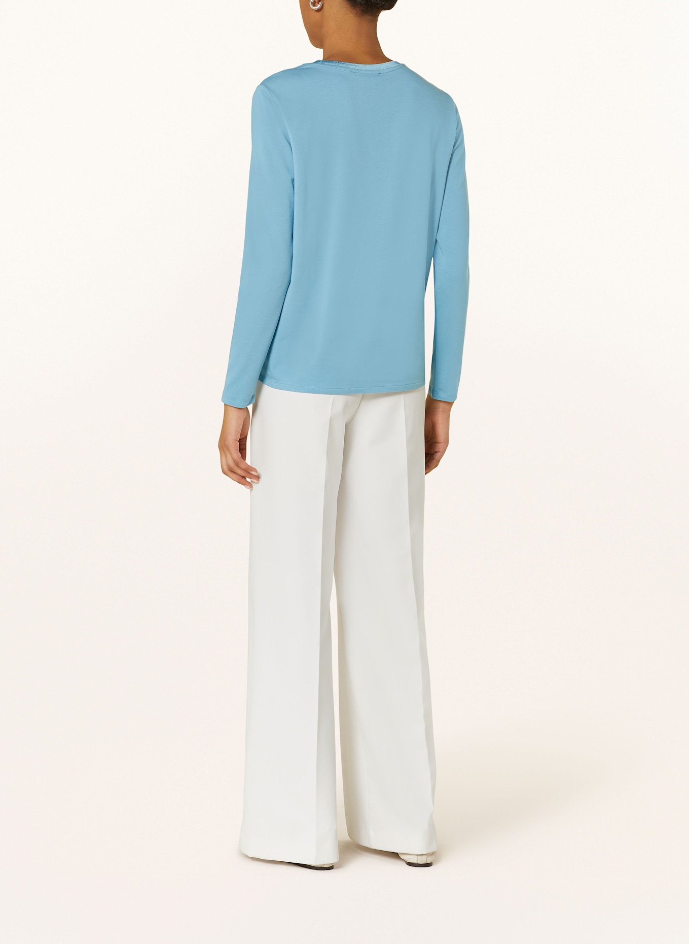 BRAX Longsleeve CLARA im Materialmix: HELLBLAU