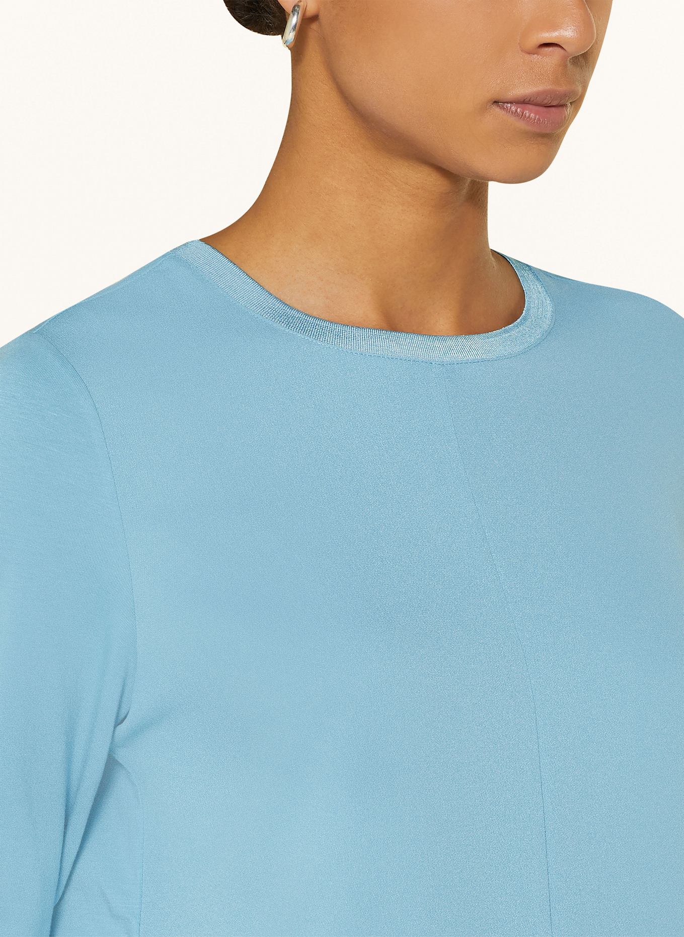 BRAX Longsleeve CLARA im Materialmix: HELLBLAU