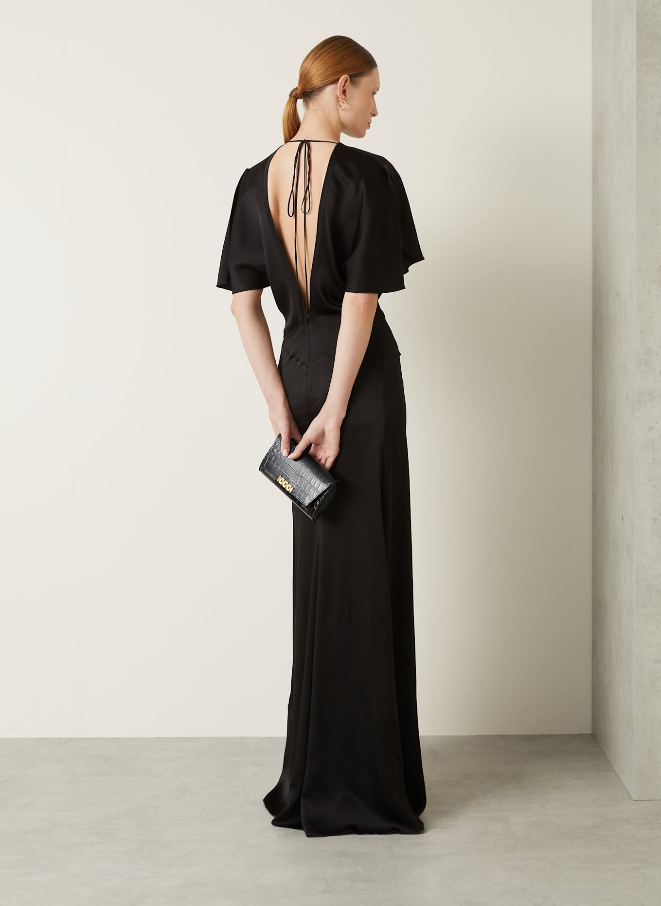 VICTORIA BECKHAM Cocktailkleid aus Satin: SCHWARZ