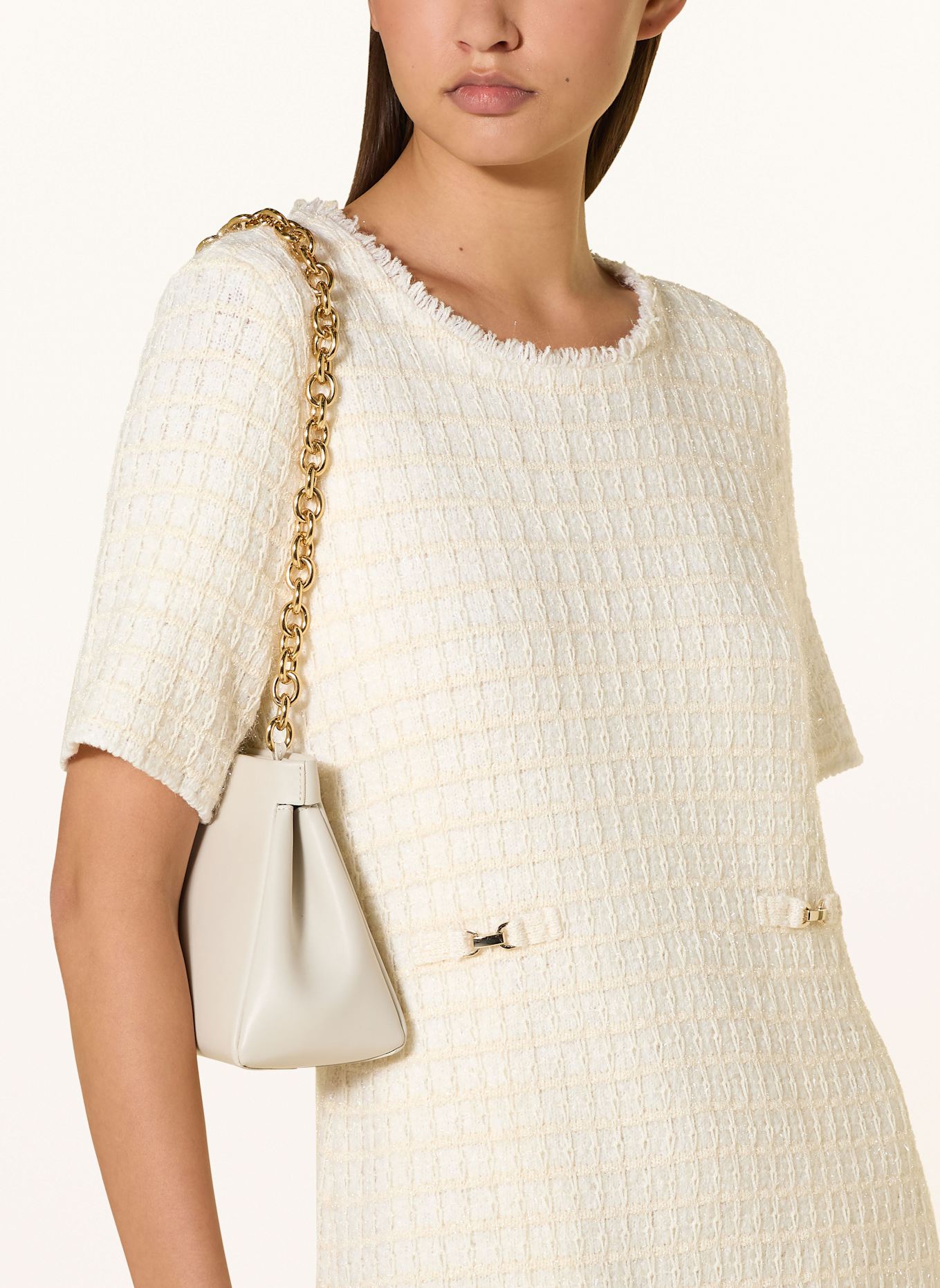 MARC CAIN Knit dress: 112 bright ecru