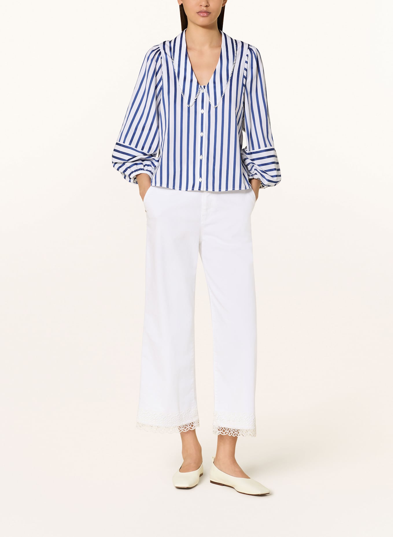 MARC CAIN Bluse mit 3/4-Arm: 366 gentian