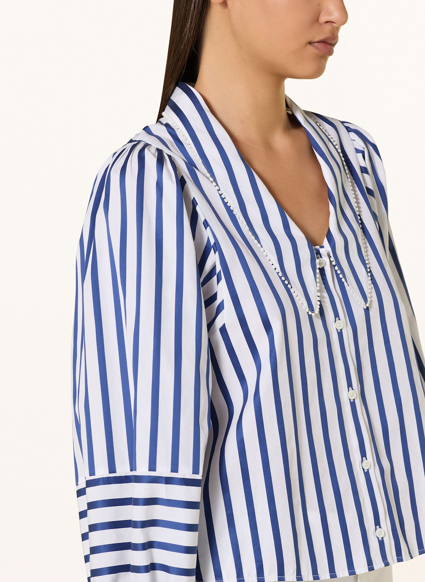 MARC CAIN Bluse mit 3/4-Arm: 366 gentian