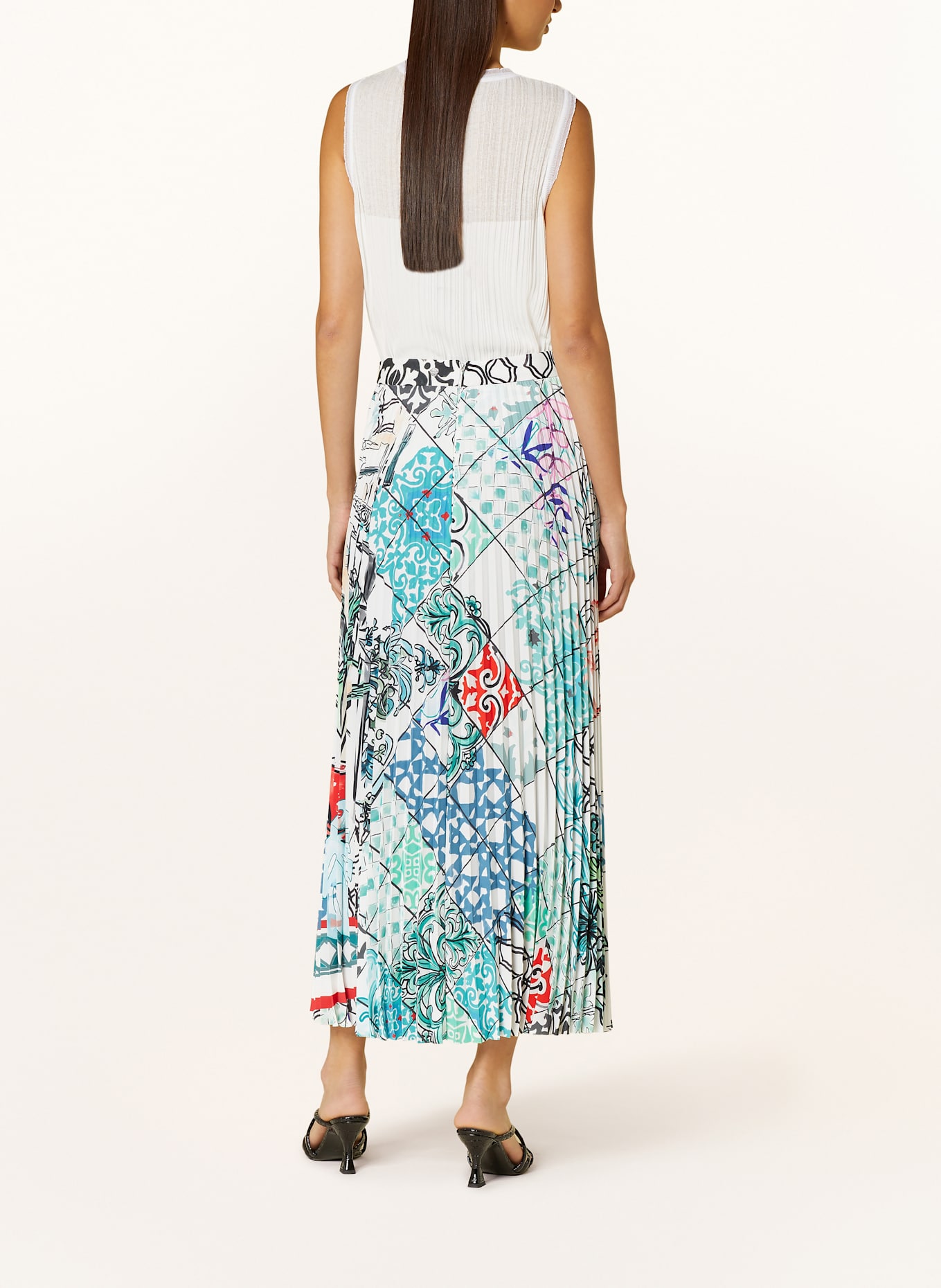 MARC CAIN Plisseerock aus Satin: 504 breath