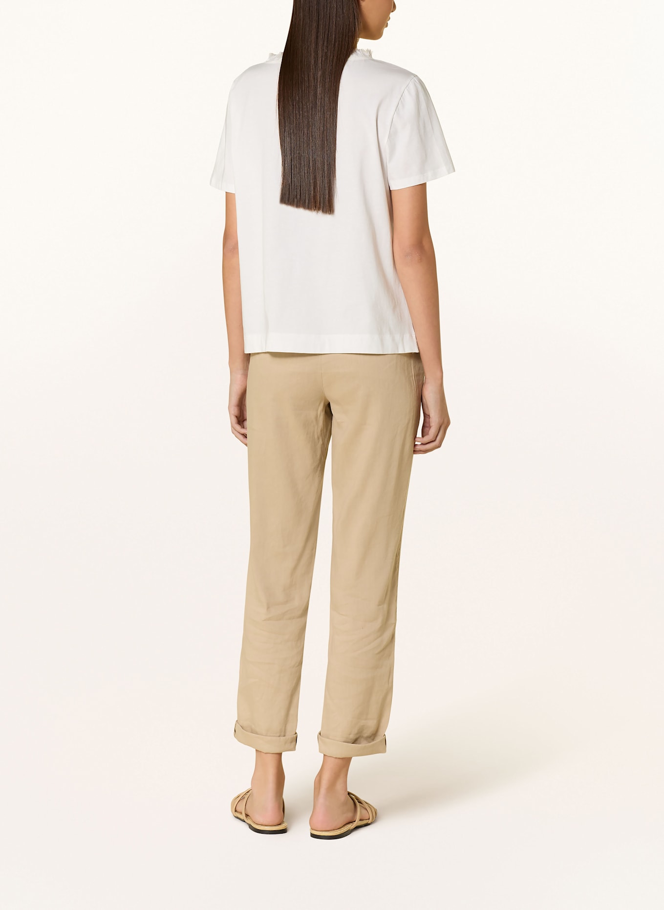 MARC CAIN Shirt blouse in mixed materials with linen: 110 off