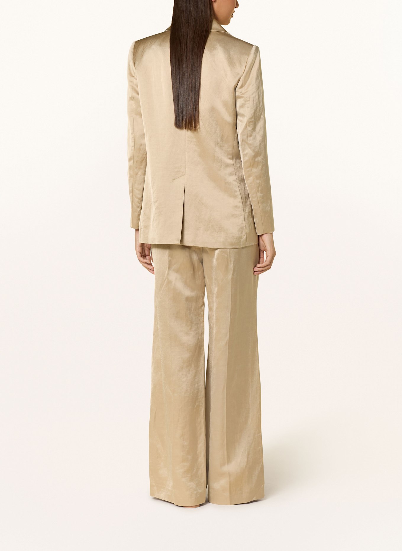 MARC CAIN Blazer with satin linen: 608 cappuccino macaron
