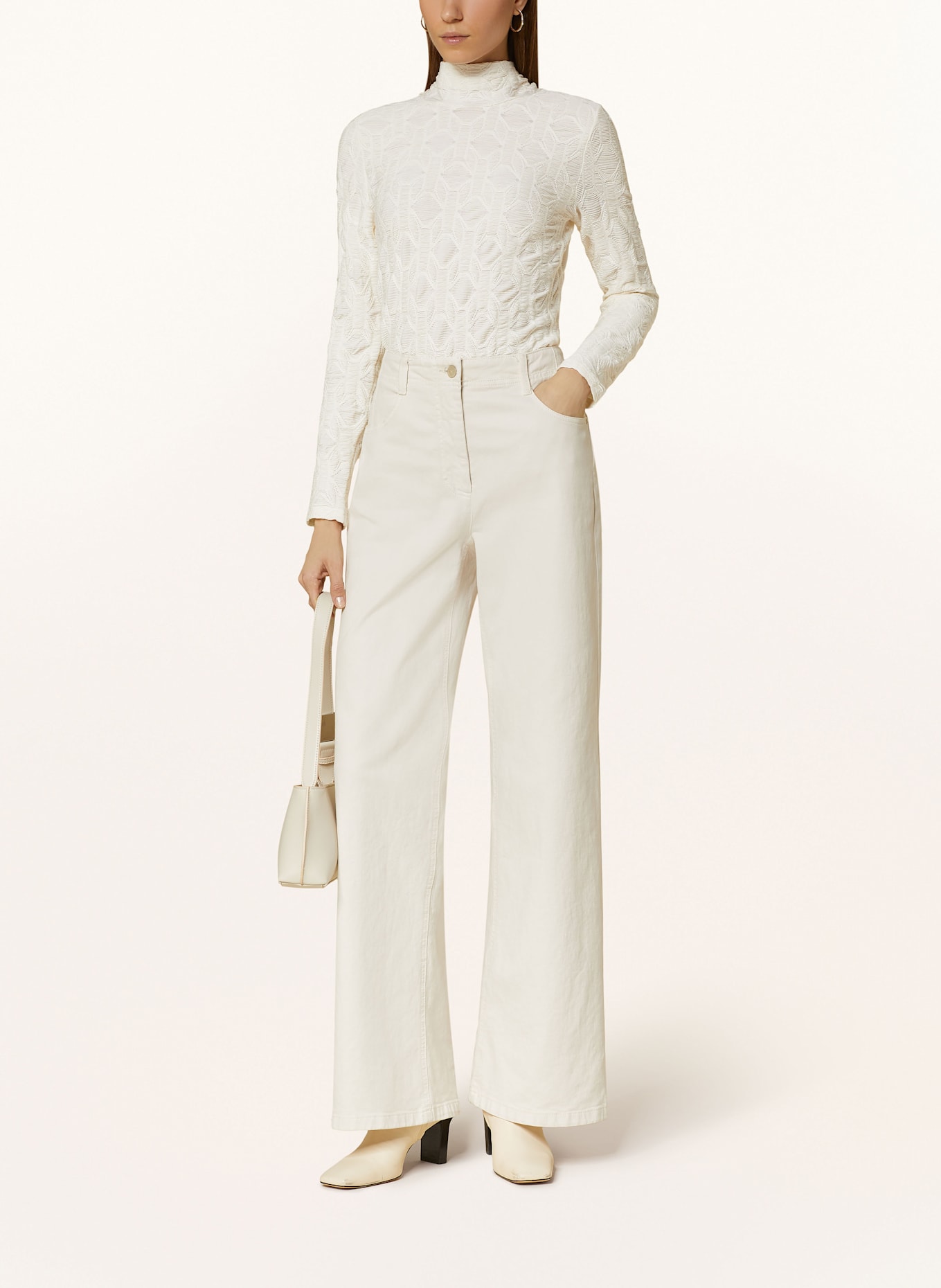 MARC CAIN Long sleeve shirt: 112 bright ecru