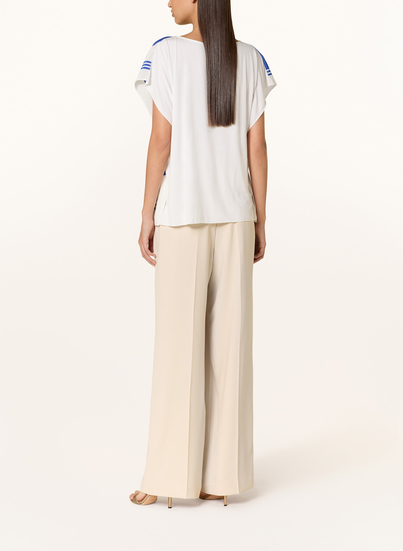 MARC CAIN Blusenshirt im Materialmix: 366 gentian