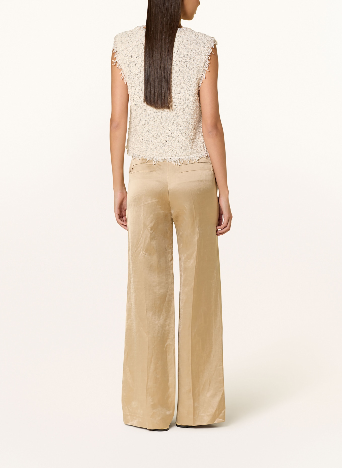 MARC CAIN Knit top with sequins: 608 cappuccino macaron