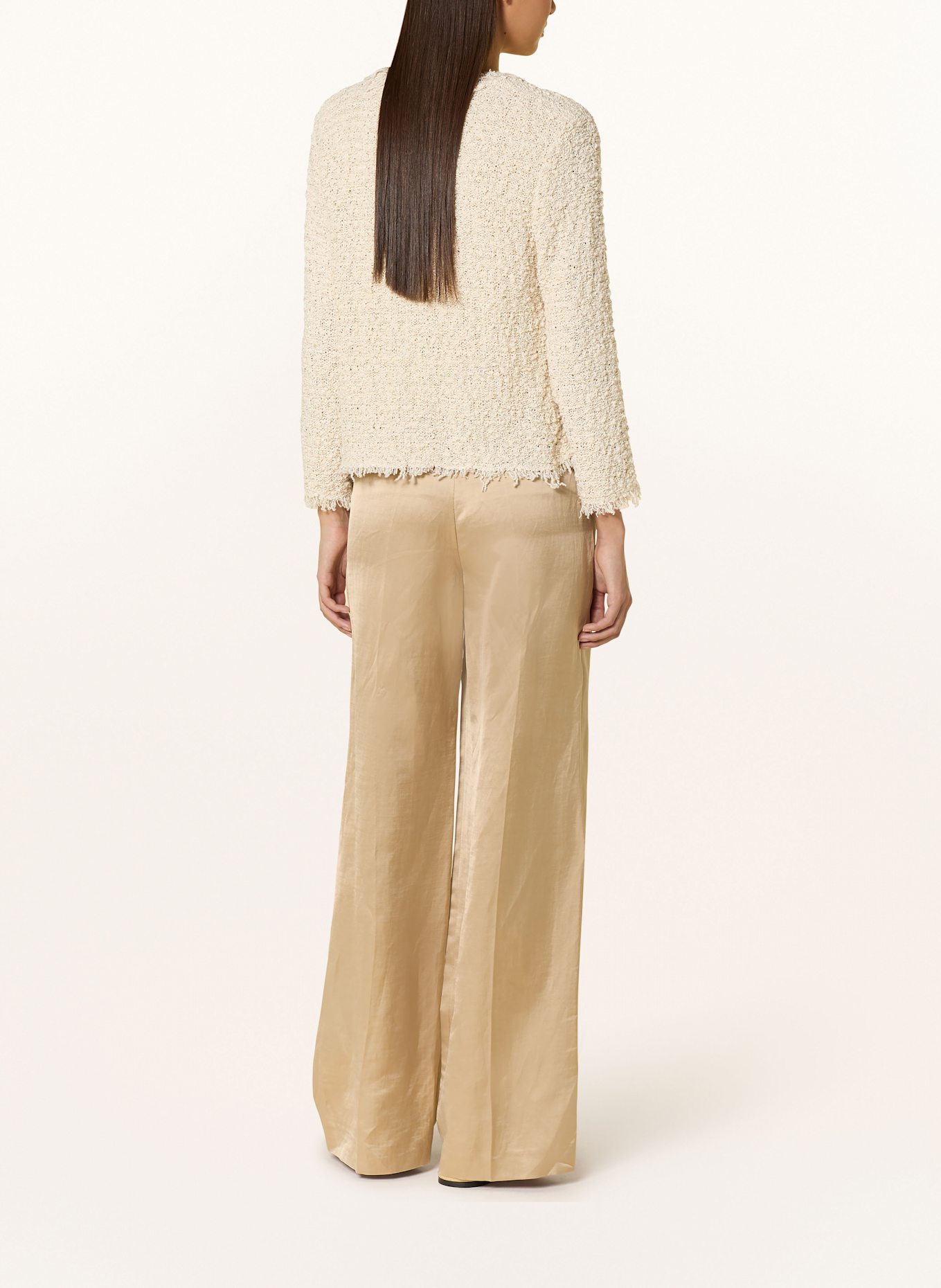 MARC CAIN Strickhülle mit Pailletten: 608 cappuccino macaron