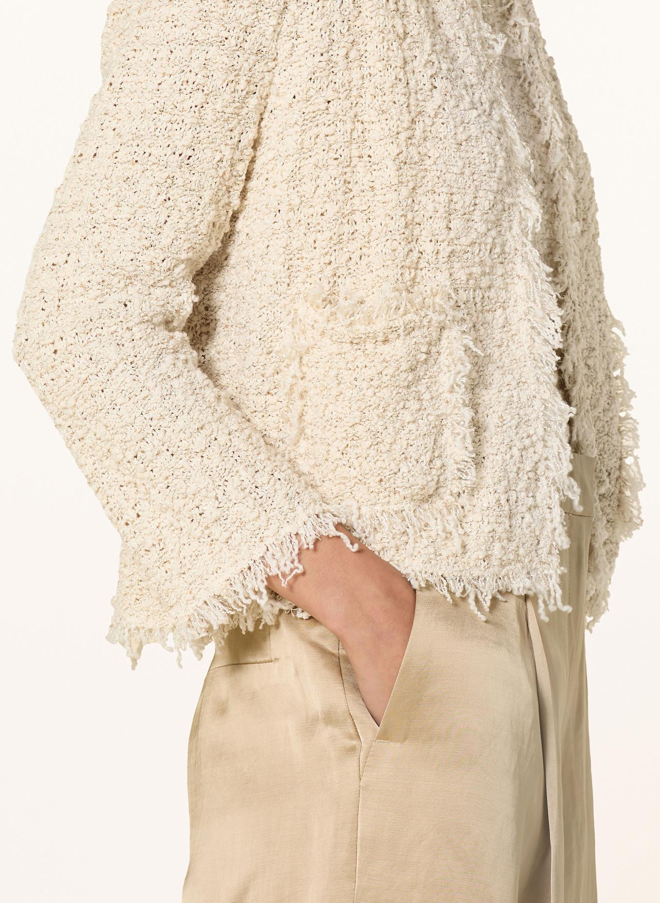 MARC CAIN Strickhülle mit Pailletten: 608 cappuccino macaron