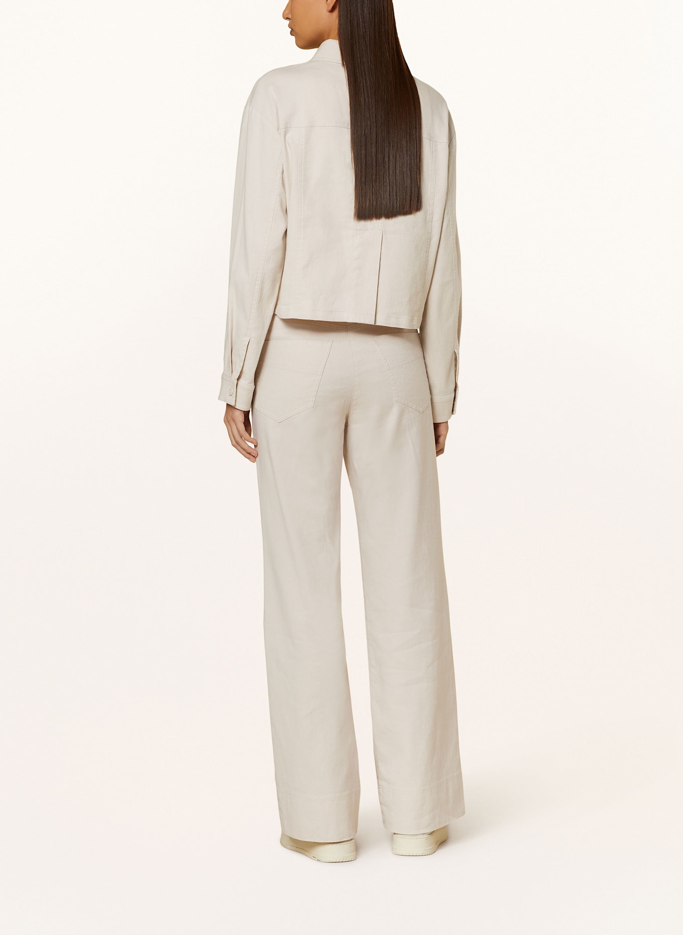 MARC CAIN Marlenehose mit Leinen: 183 soft stone