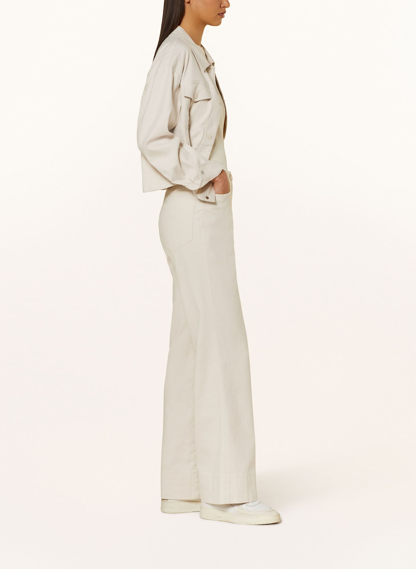 MARC CAIN Marlenehose mit Leinen: 183 soft stone