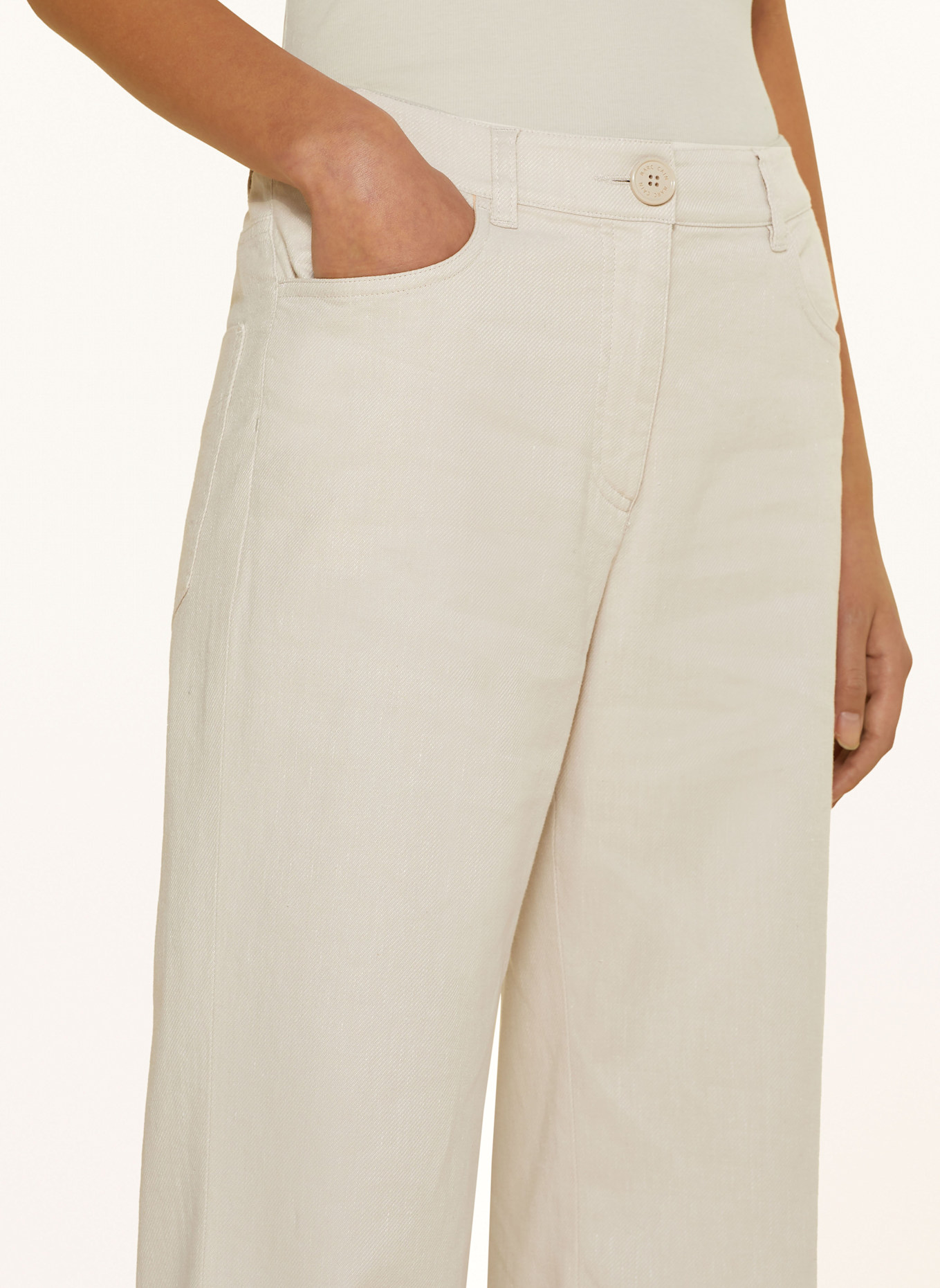 MARC CAIN Marlenehose mit Leinen: 183 soft stone