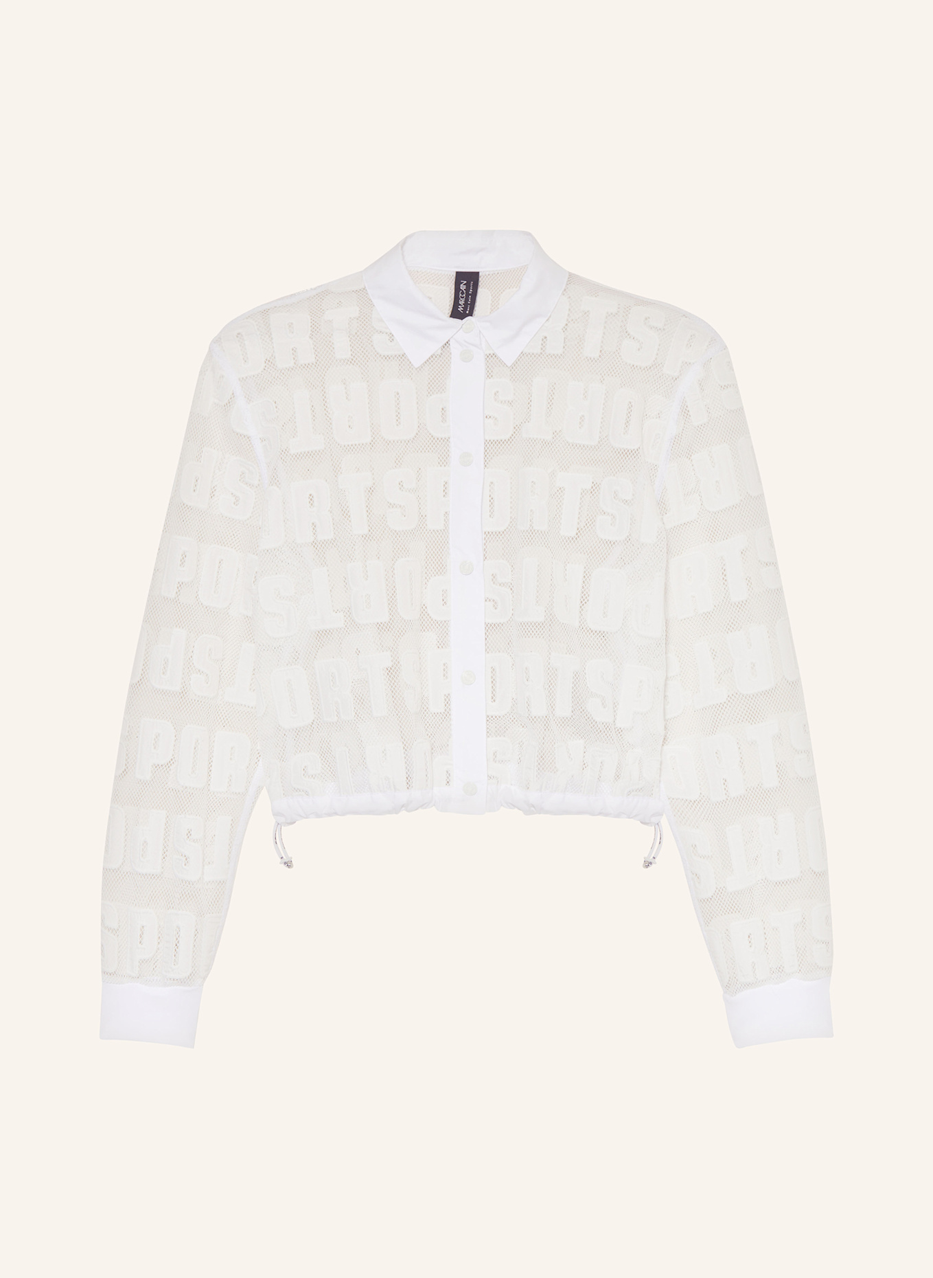 MARC CAIN Mesh bomber jacket: 100 WHITE