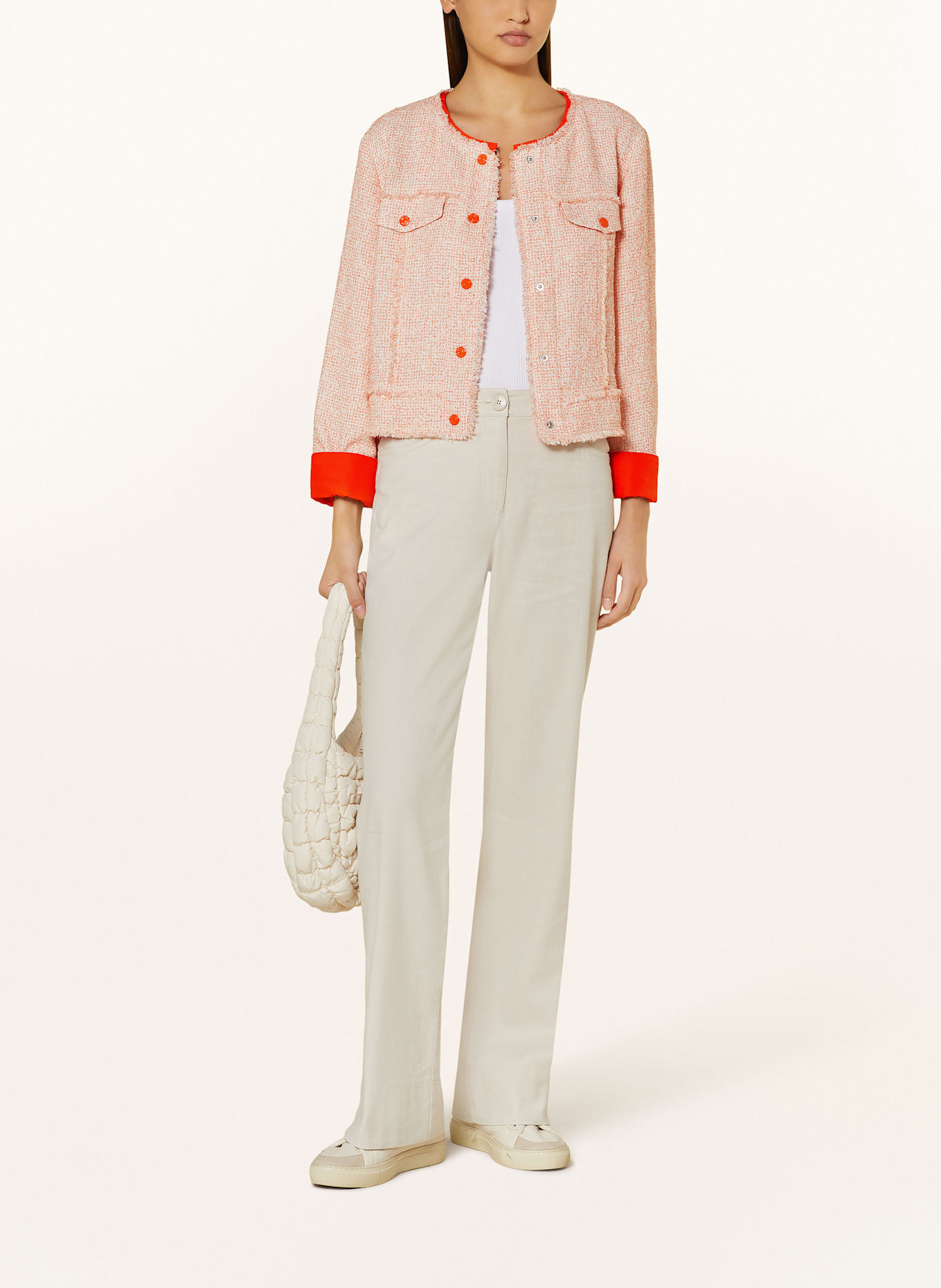 MARC CAIN Kastenjacke aus Tweed: 483 deep hokkaido