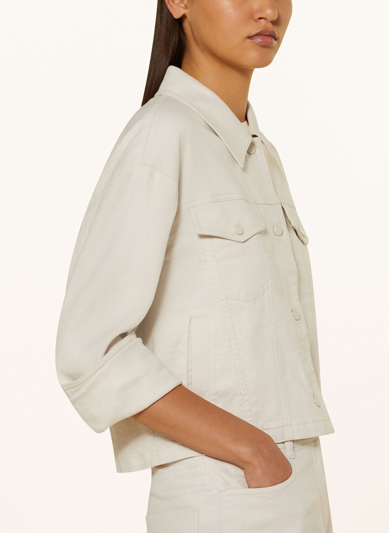 MARC CAIN Kastenjacke mit Leinen: 183 soft stone