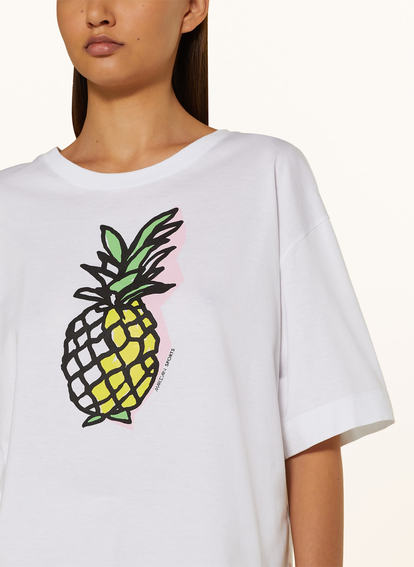 MARC CAIN Tričko: 100 WHITE