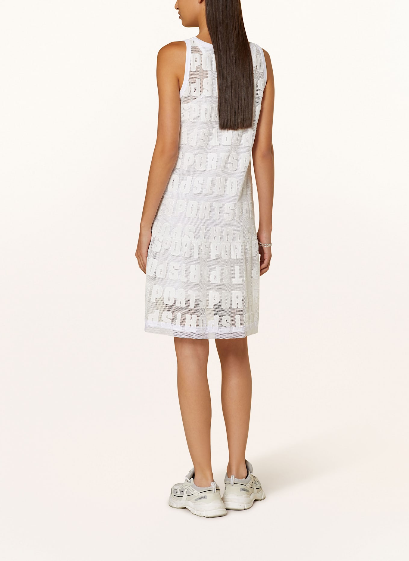 MARC CAIN Mesh-Kleid: 100 WHITE