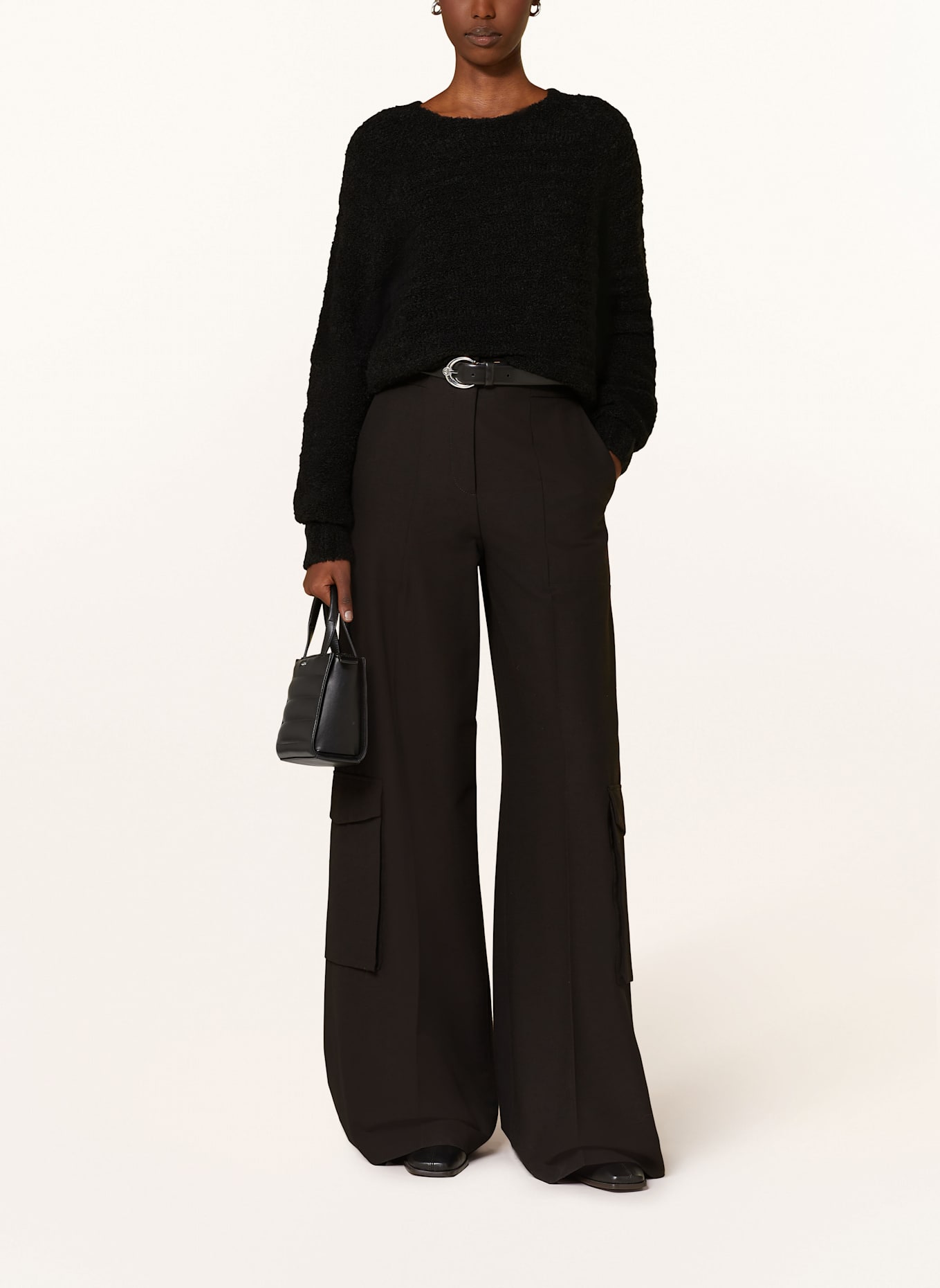 MARC CAIN Sweater with alpaca: BLACK