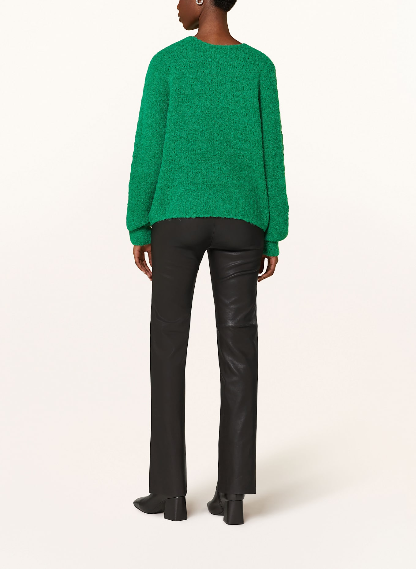 MARC CAIN Svetr s alpakou: TMAVĚ ZELENÁ