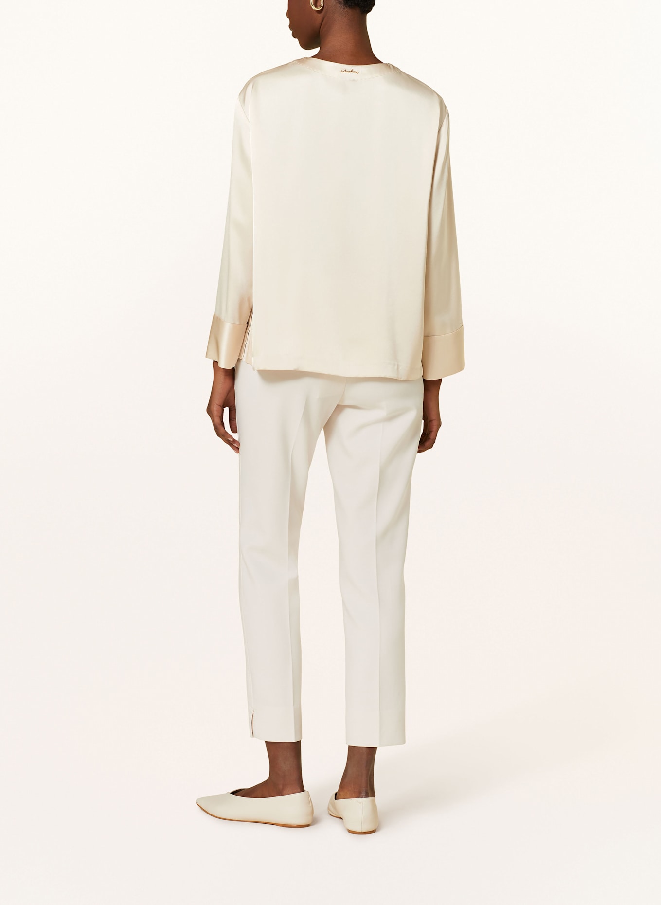 MARC CAIN Shirt blouse in satin: 137 bright sandstone