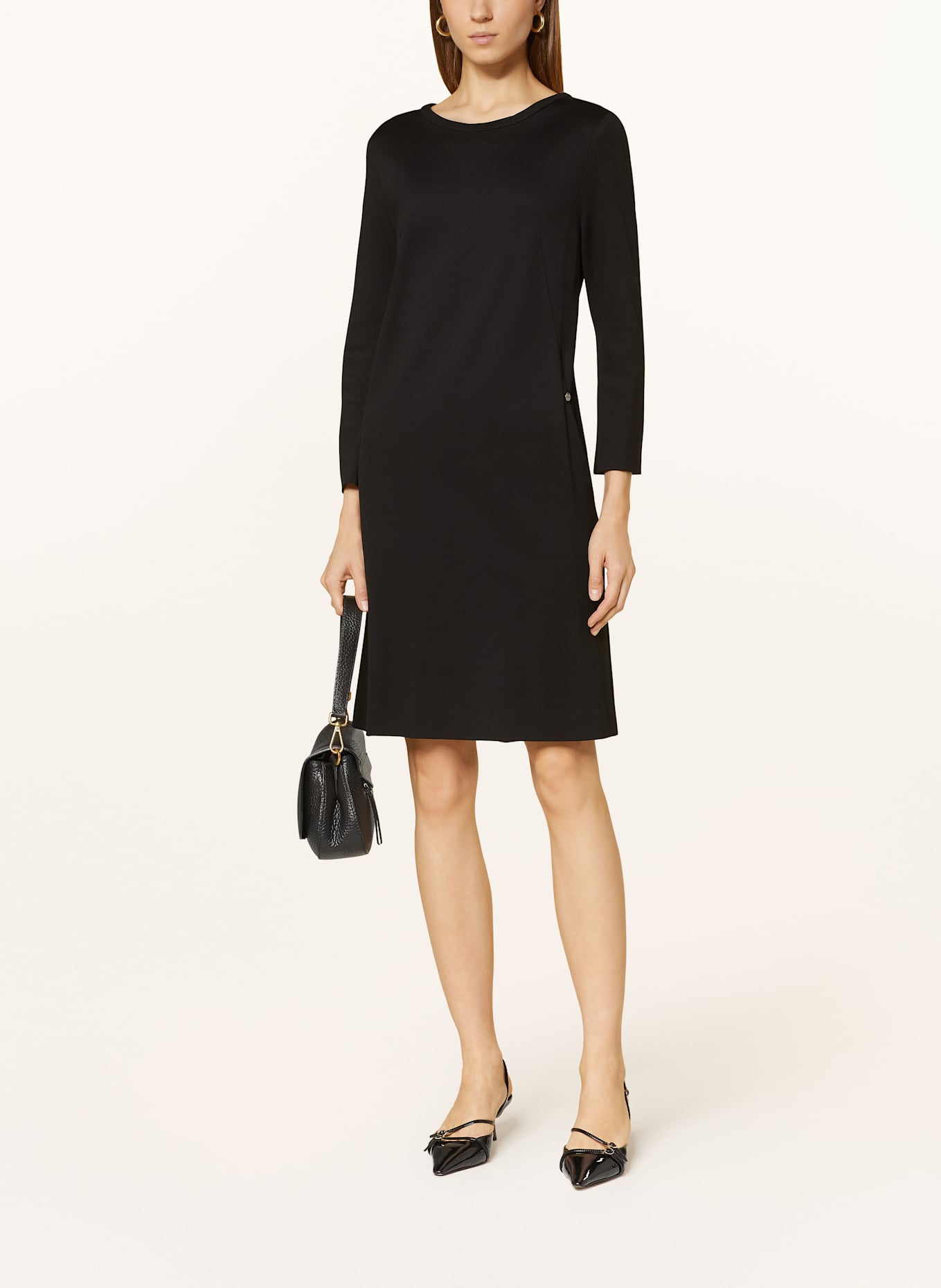 MARC CAIN Jerseykleid mit 3/4-Arm: SCHWARZ