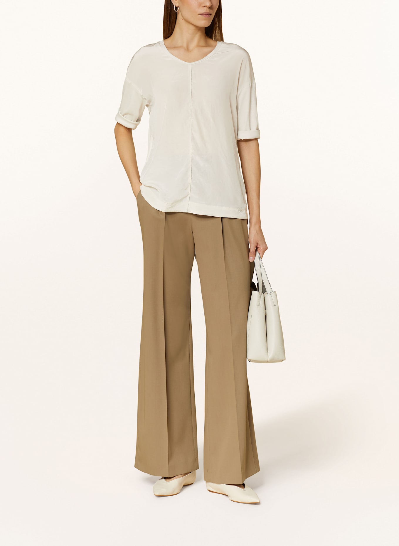 MARC CAIN Blusenshirt im Materialmix mit 3/4-Arm: 182 smoke