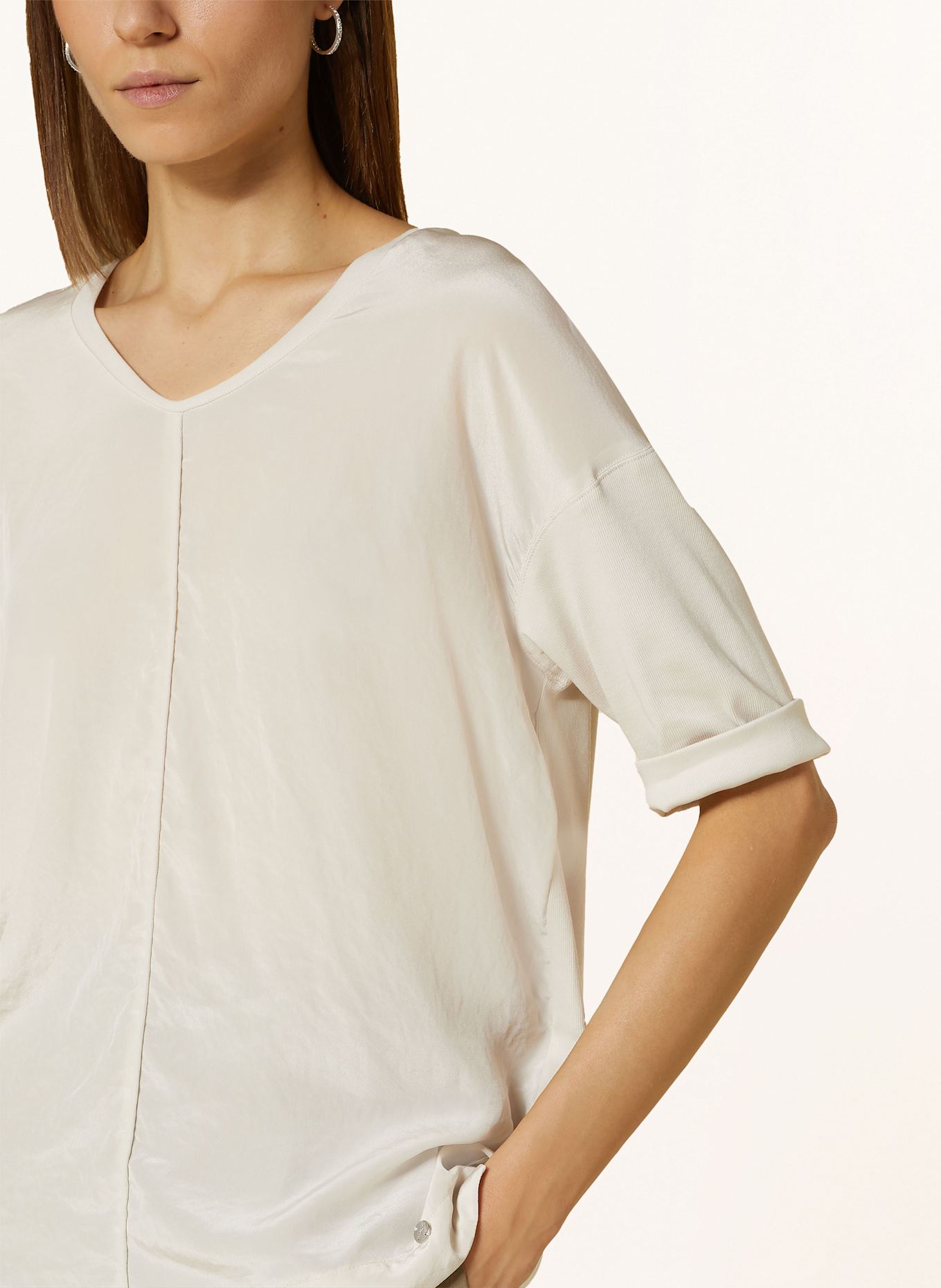 MARC CAIN Blusenshirt im Materialmix mit 3/4-Arm: 182 smoke