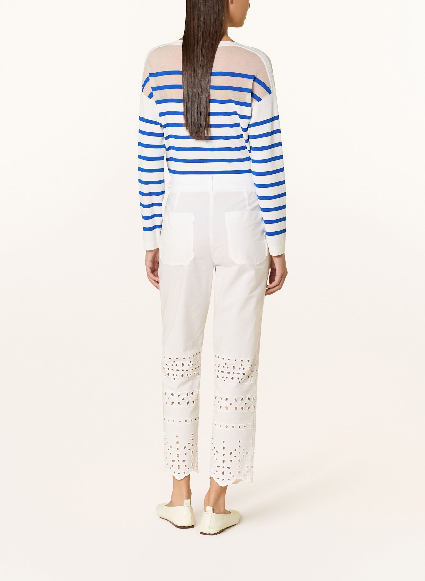 MARC CAIN Hose FRANCA mit Lochspitze: 100 WHITE