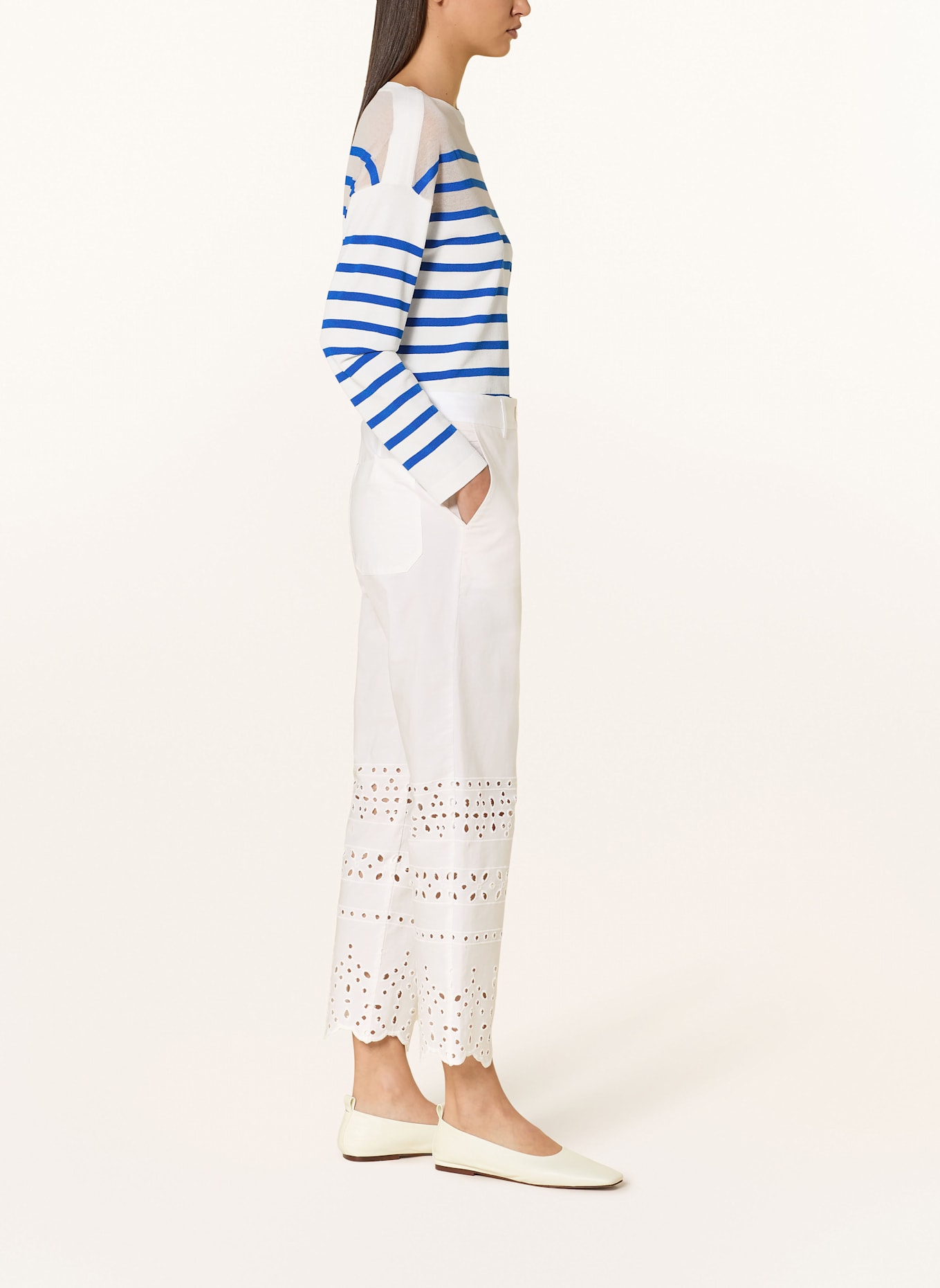 MARC CAIN Hose FRANCA mit Lochspitze: 100 WHITE