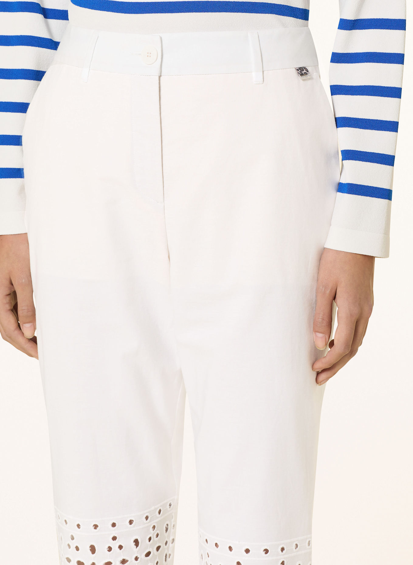 MARC CAIN Hose FRANCA mit Lochspitze: 100 WHITE