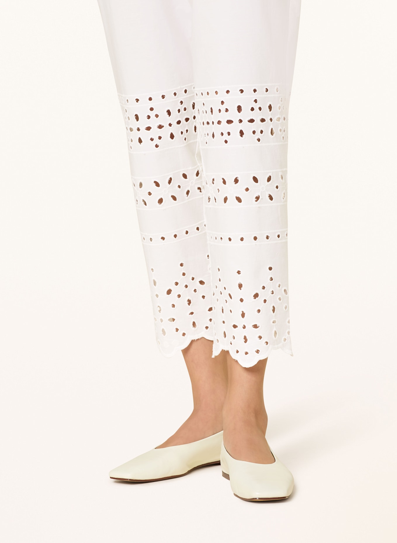 MARC CAIN Hose FRANCA mit Lochspitze: 100 WHITE