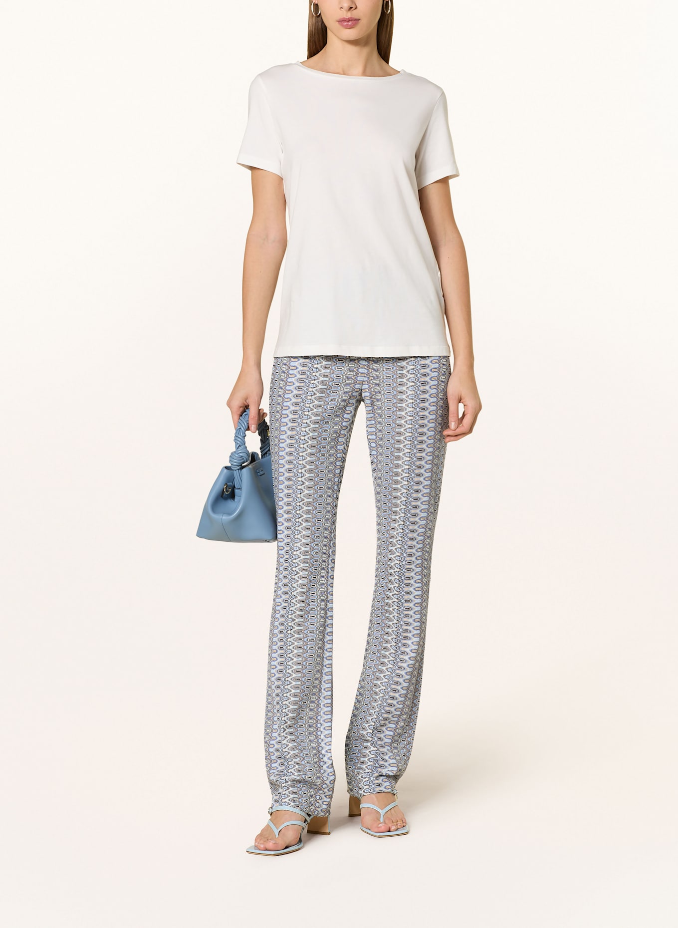 MARC CAIN Jacquard-Hose FREDERICA mit Glitzergarn: 361 new skydiver