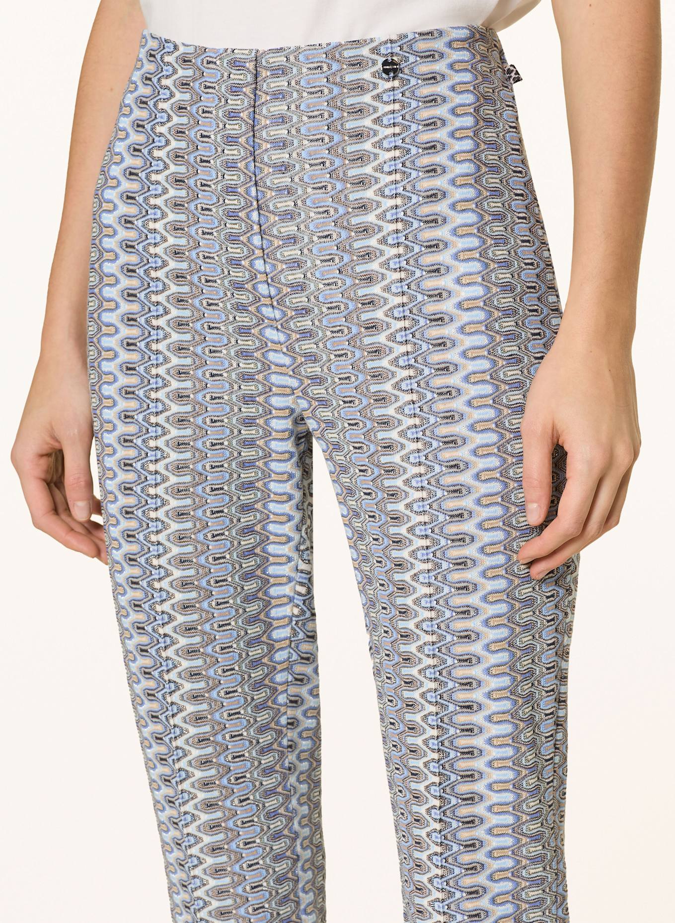 MARC CAIN Jacquard-Hose FREDERICA mit Glitzergarn: 361 new skydiver