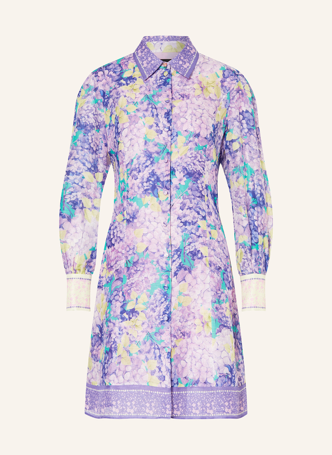 MARC CAIN Shirt dress with silk and linen: 764 amethyst