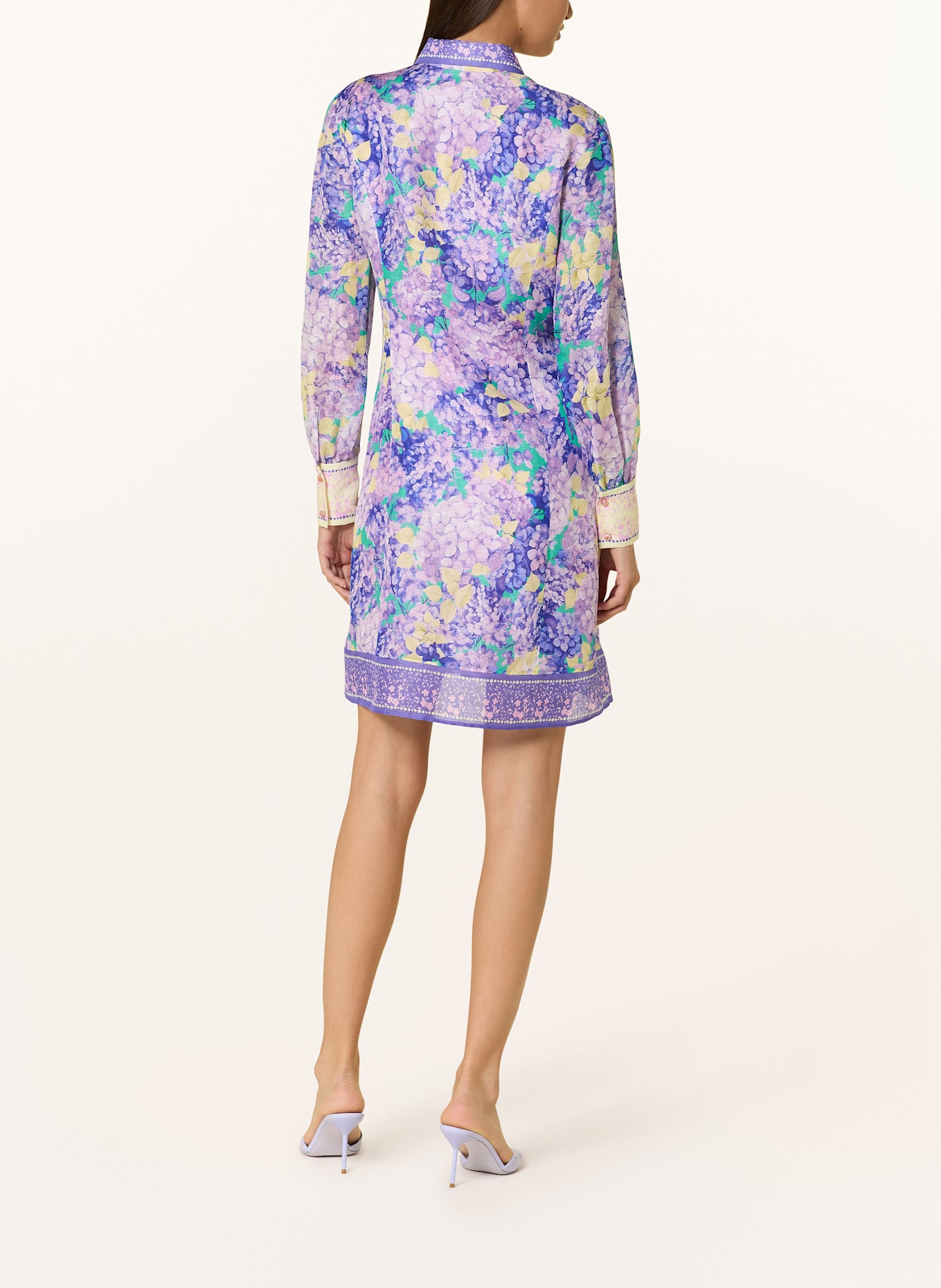 MARC CAIN Shirt dress with silk and linen: 764 amethyst