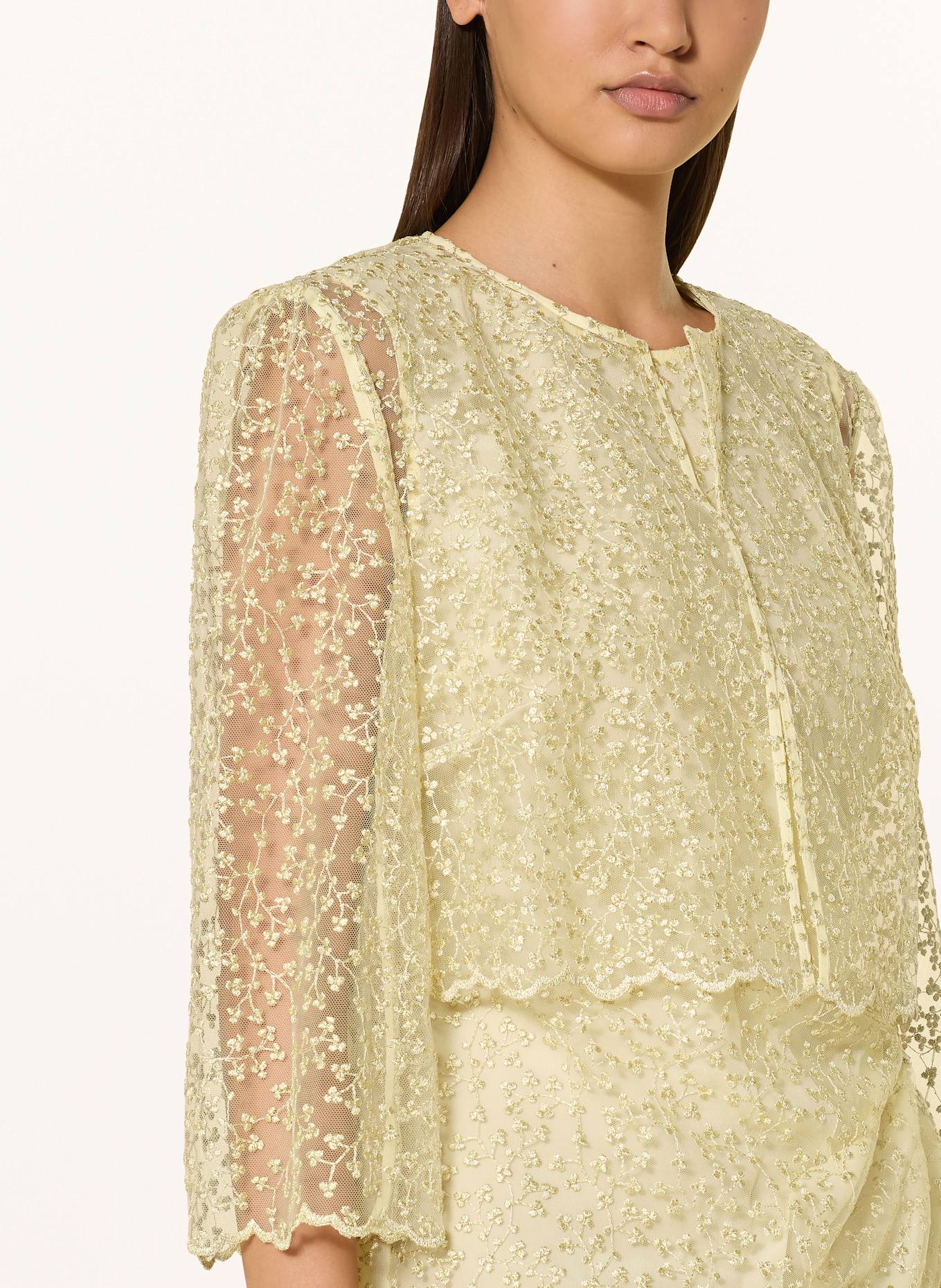 MARC CAIN Bolero mit Glitzergarn: 405 bright vanilla