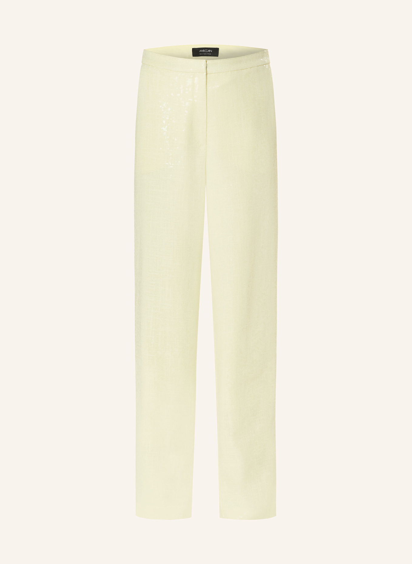 MARC CAIN Marlene kalhoty WUKARI se lnem a flitry: 405 bright vanilla