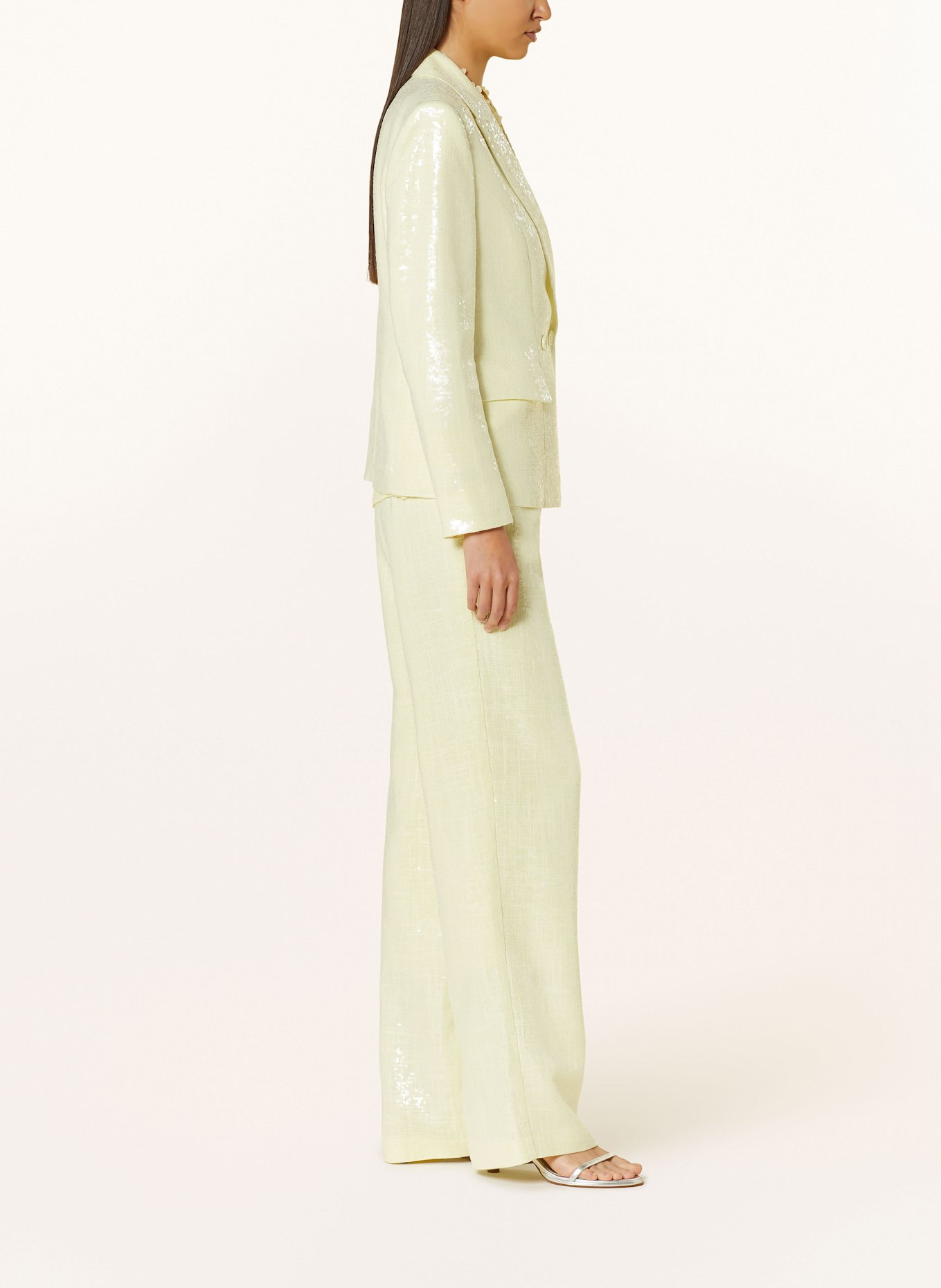 MARC CAIN Marlene kalhoty WUKARI se lnem a flitry: 405 bright vanilla