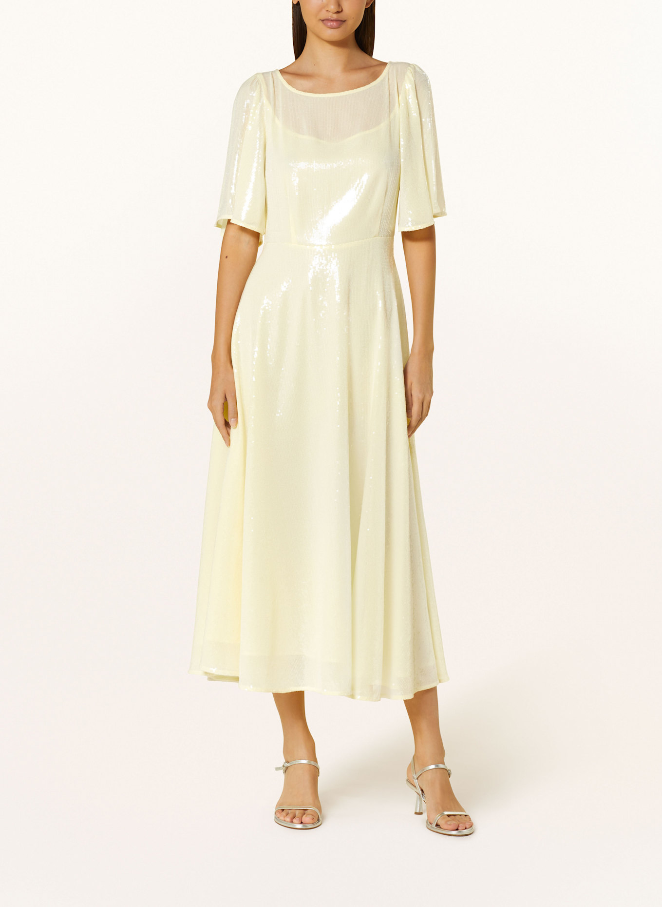 MARC CAIN Cocktailkleid mit Pailletten: 405 bright vanilla