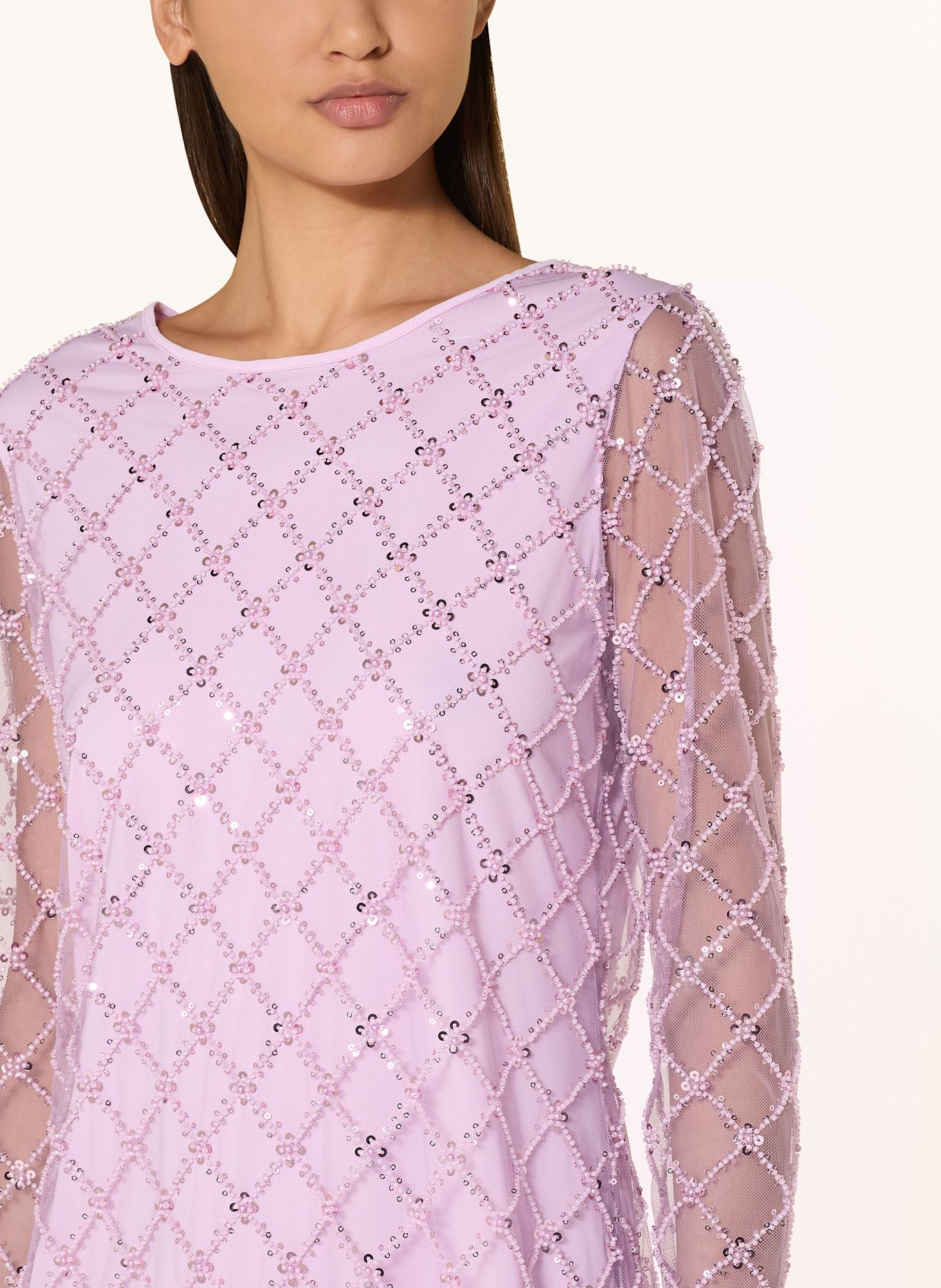 MARC CAIN Cocktailkleid aus Mesh: 707 deep lavender