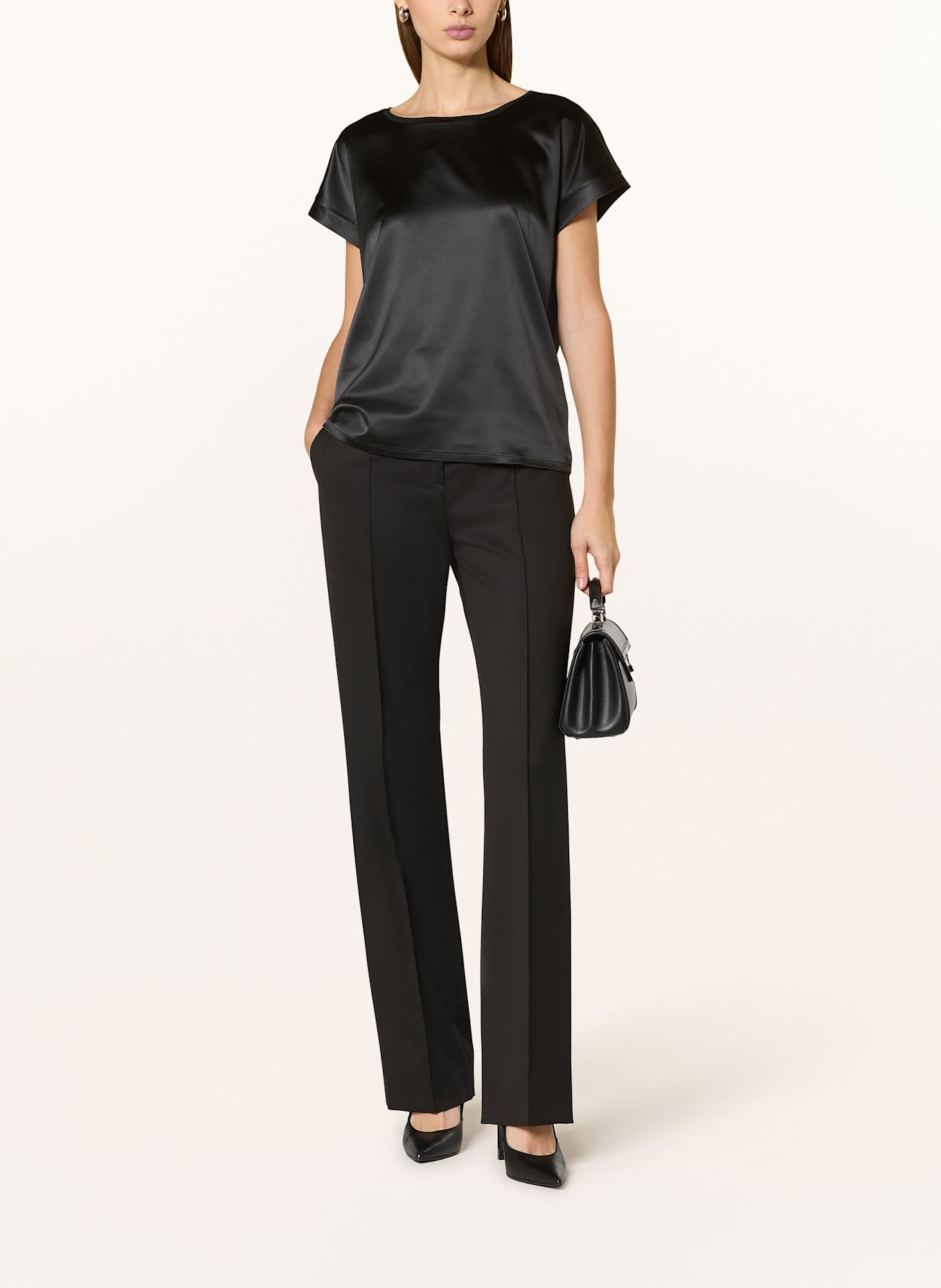 JOOP! Blusenshirt TAILA im Materialmix: SCHWARZ