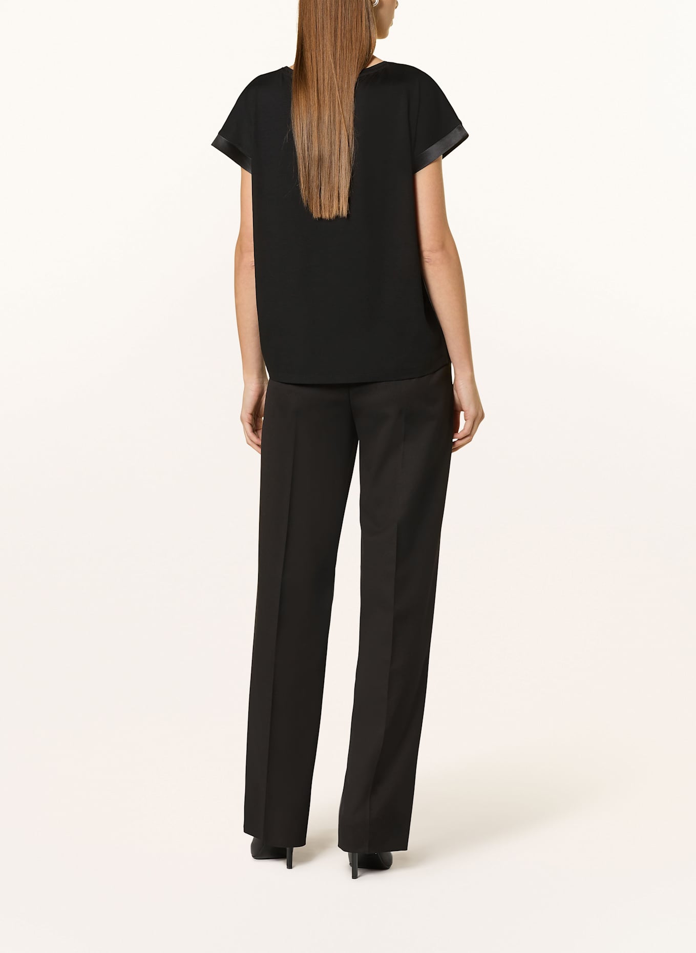 JOOP! Blusenshirt TAILA im Materialmix: SCHWARZ