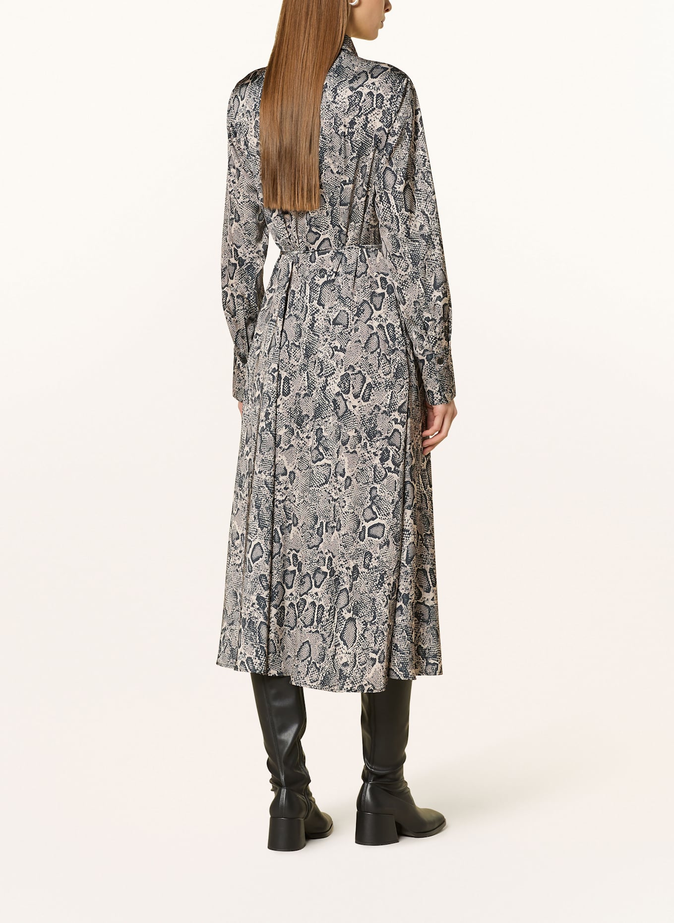 JOOP! Hemdblusenkleid DARLINA: BEIGE/ SCHWARZ/ HELLBRAUN