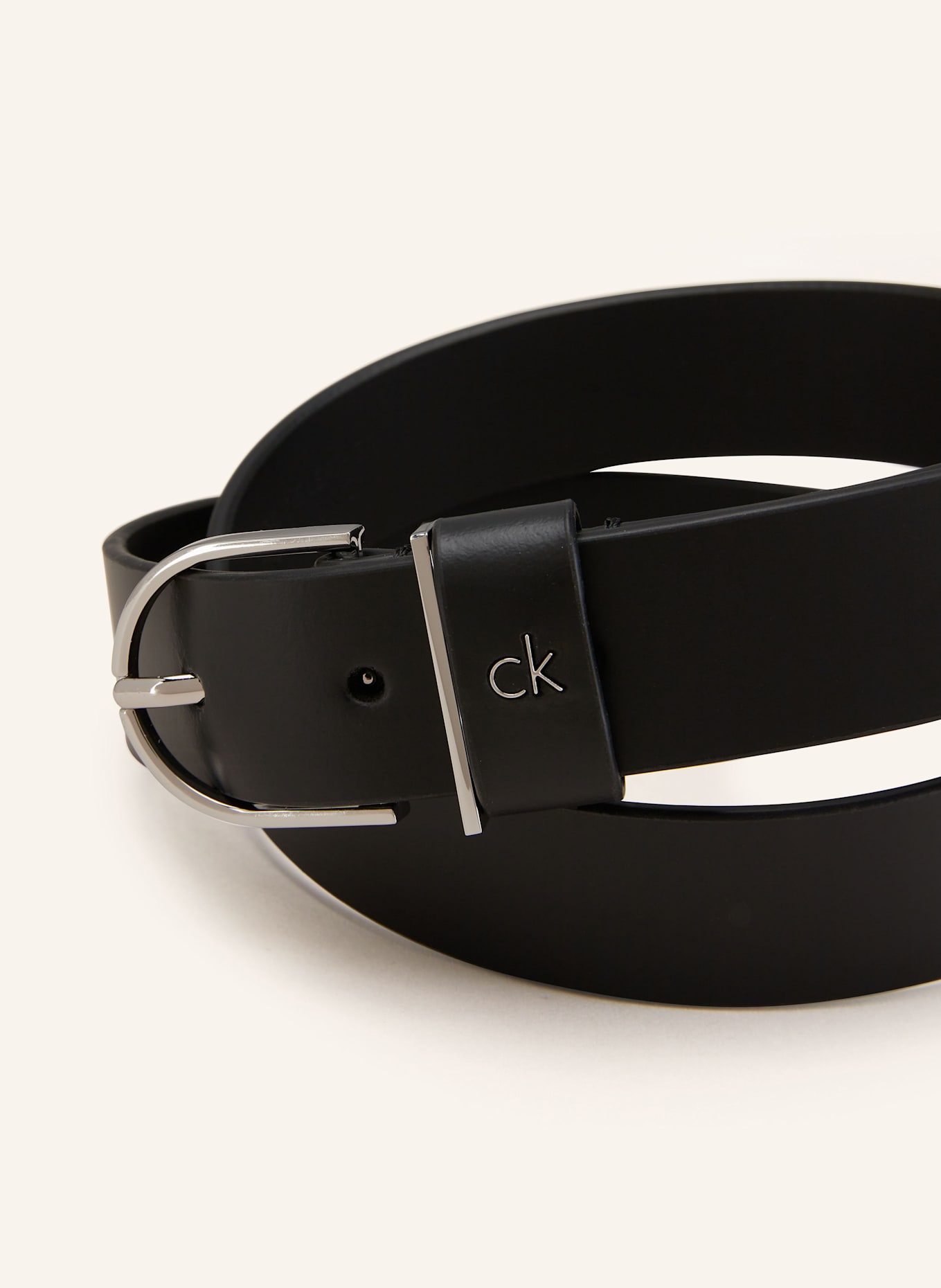 Calvin Klein Leather belt: BLACK