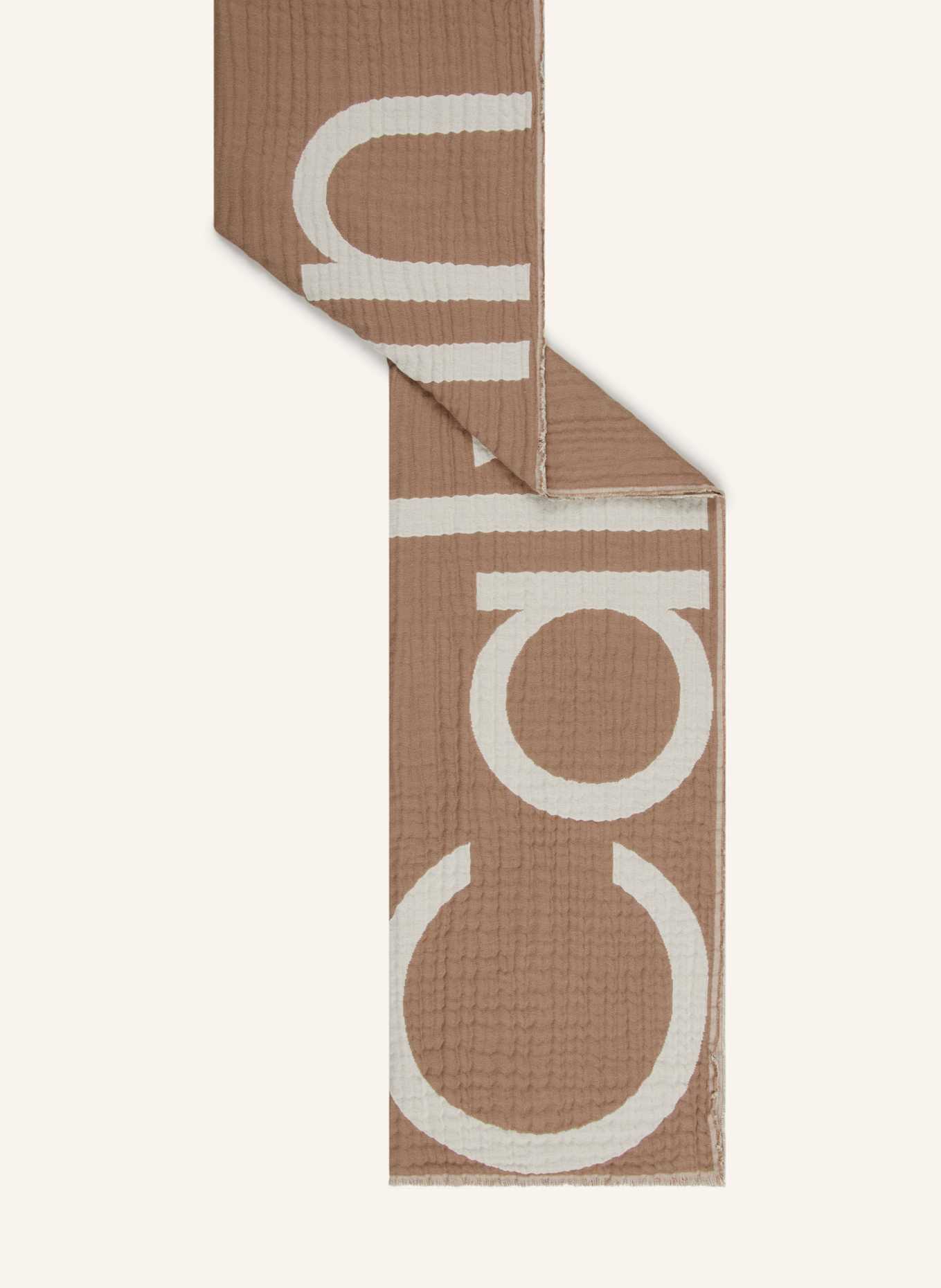 Calvin Klein Scarf: BROWN / CREAM